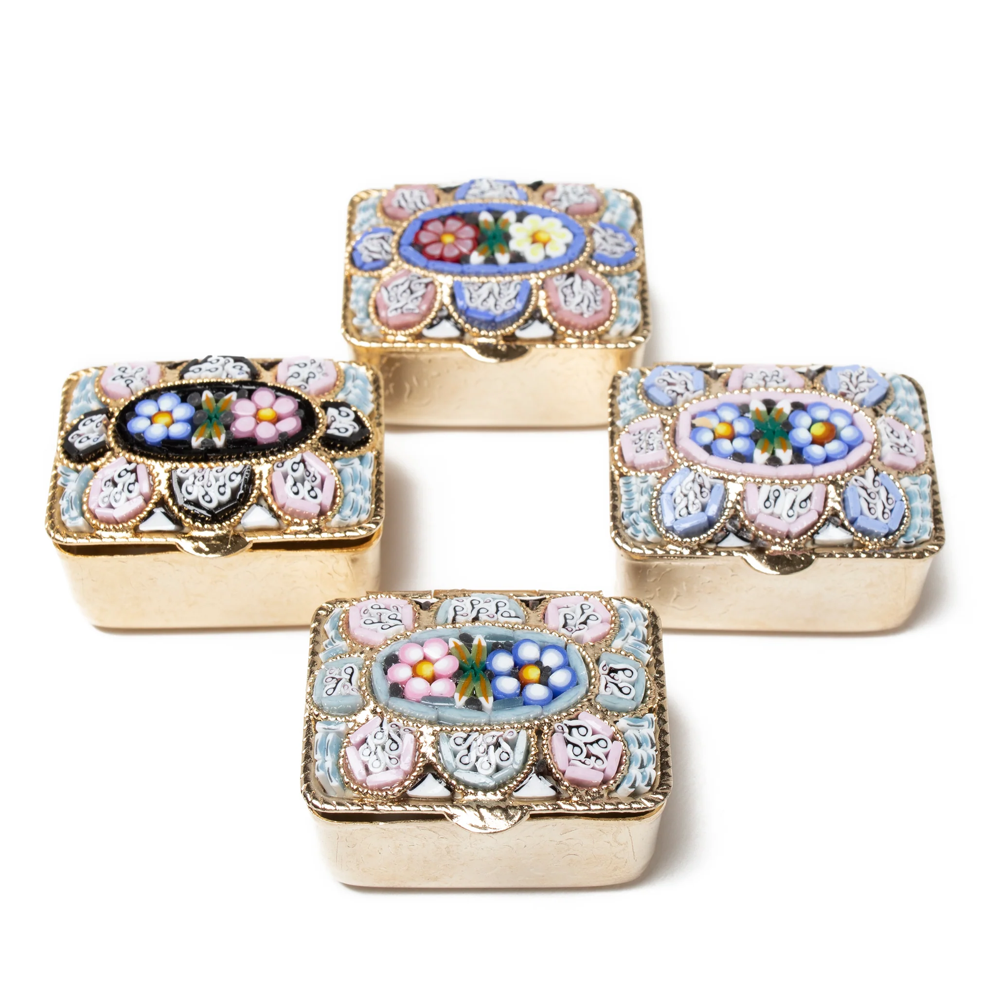Murano Glass Mosaic Pill Box - Rectangular - Image 2