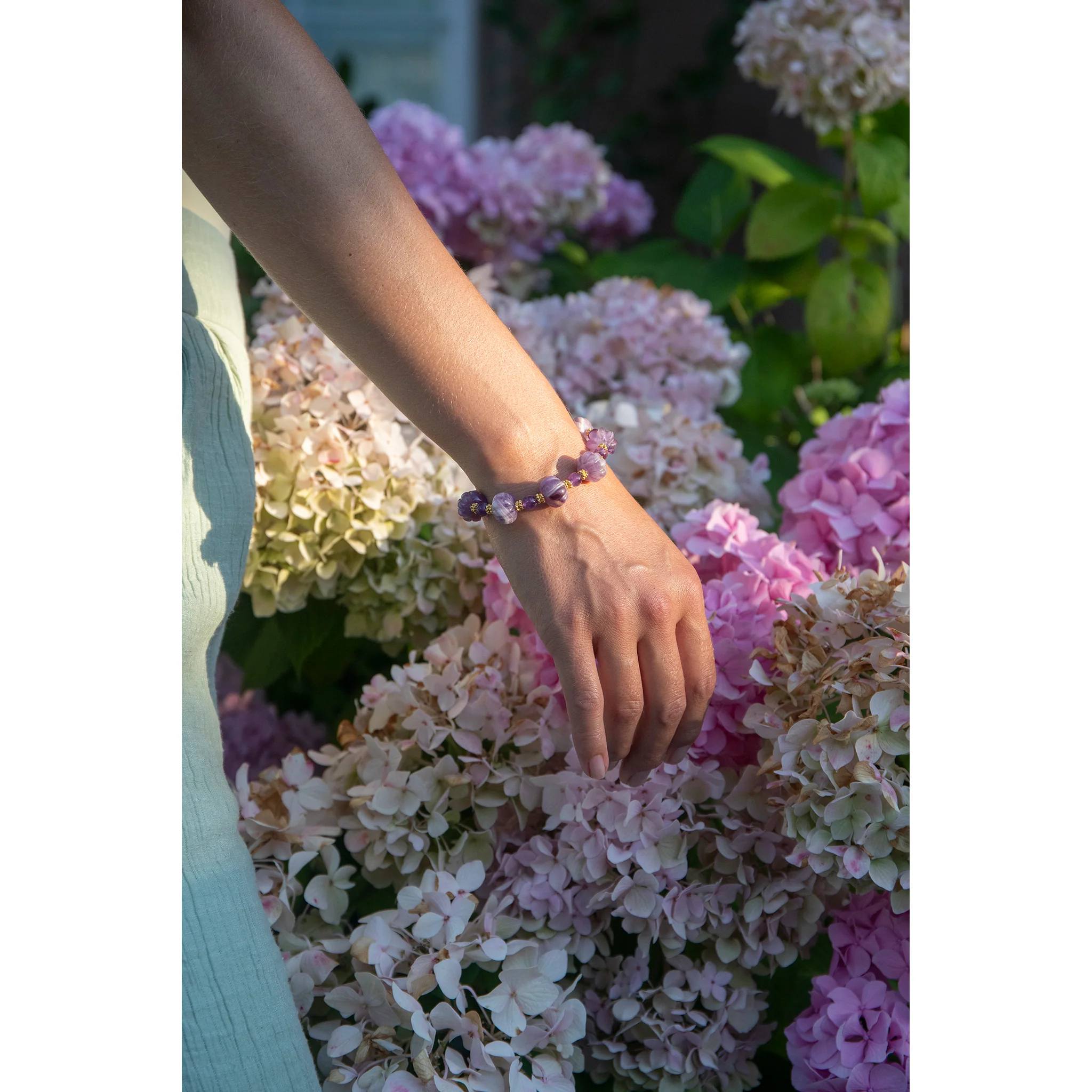 Amethyst and Brass Toggle Bracelet - Image 2