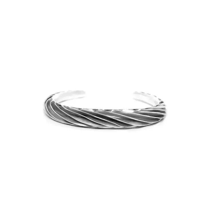 Spiraled Silver Cuff Bracelet