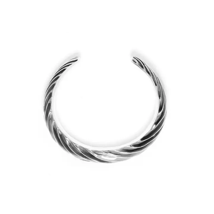 Spiraled Silver Cuff Bracelet - Image 2