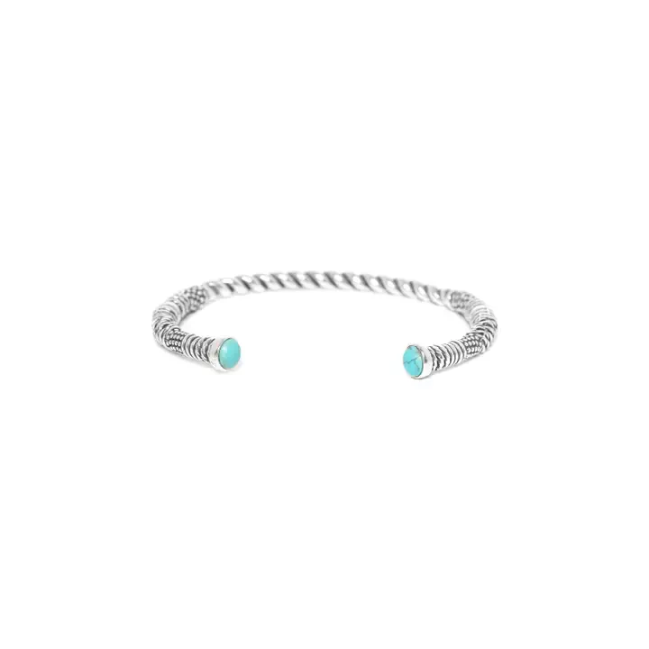 Silver & Turquoise Cuff Bracelet - Image 3
