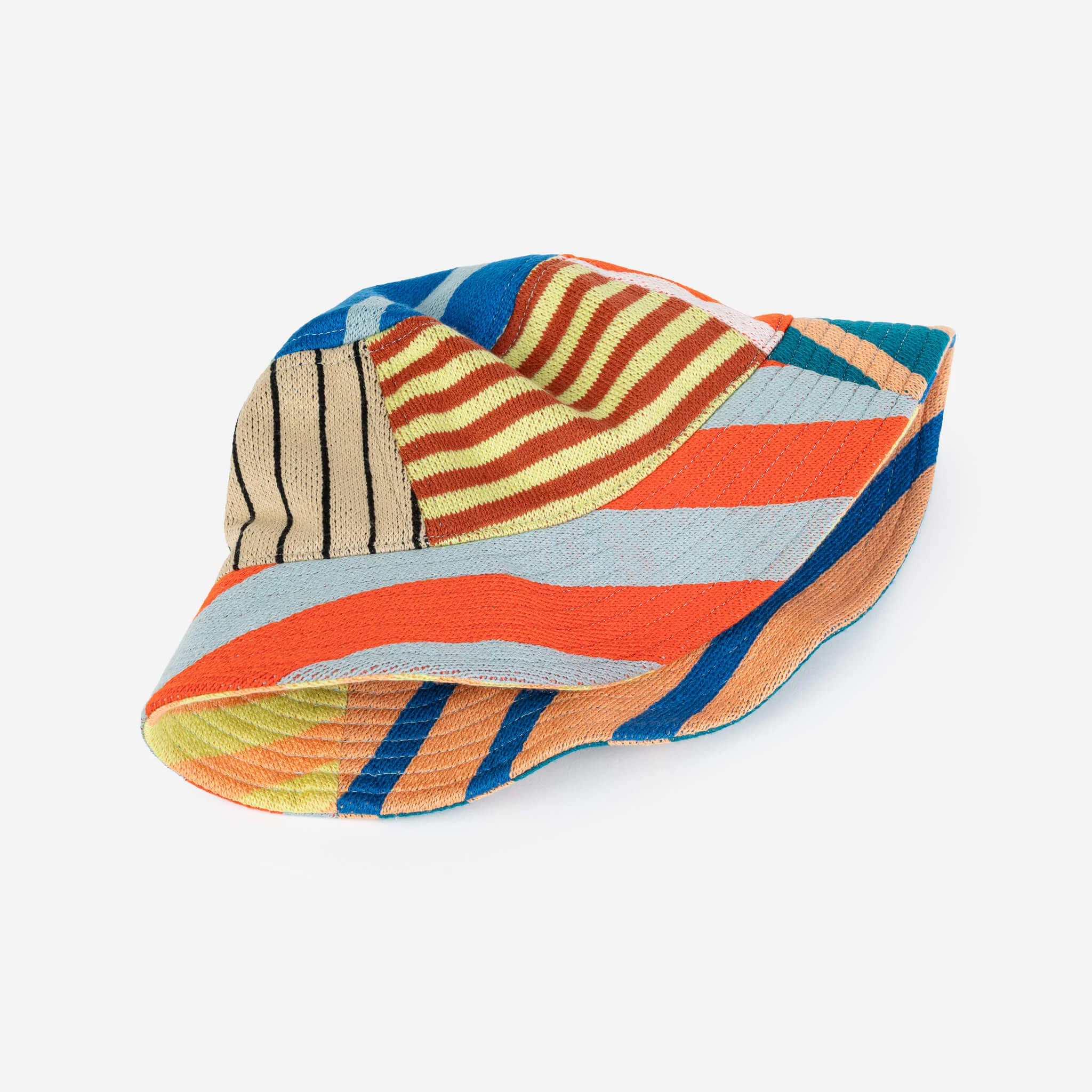 Patchwork Stripe Bucket Hat - Image 4