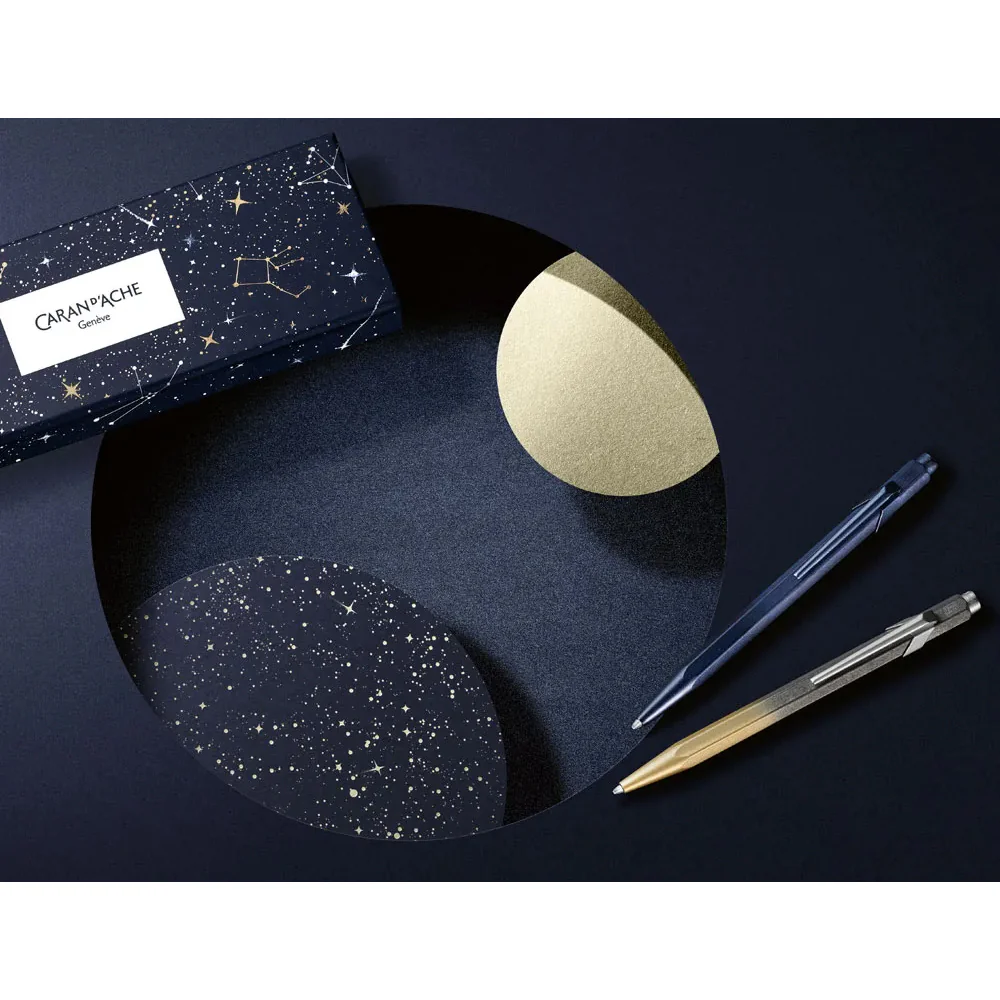 Caran d'Ache 849™ Cosmic Blue Ballpoint Pen - Gold - Image 3