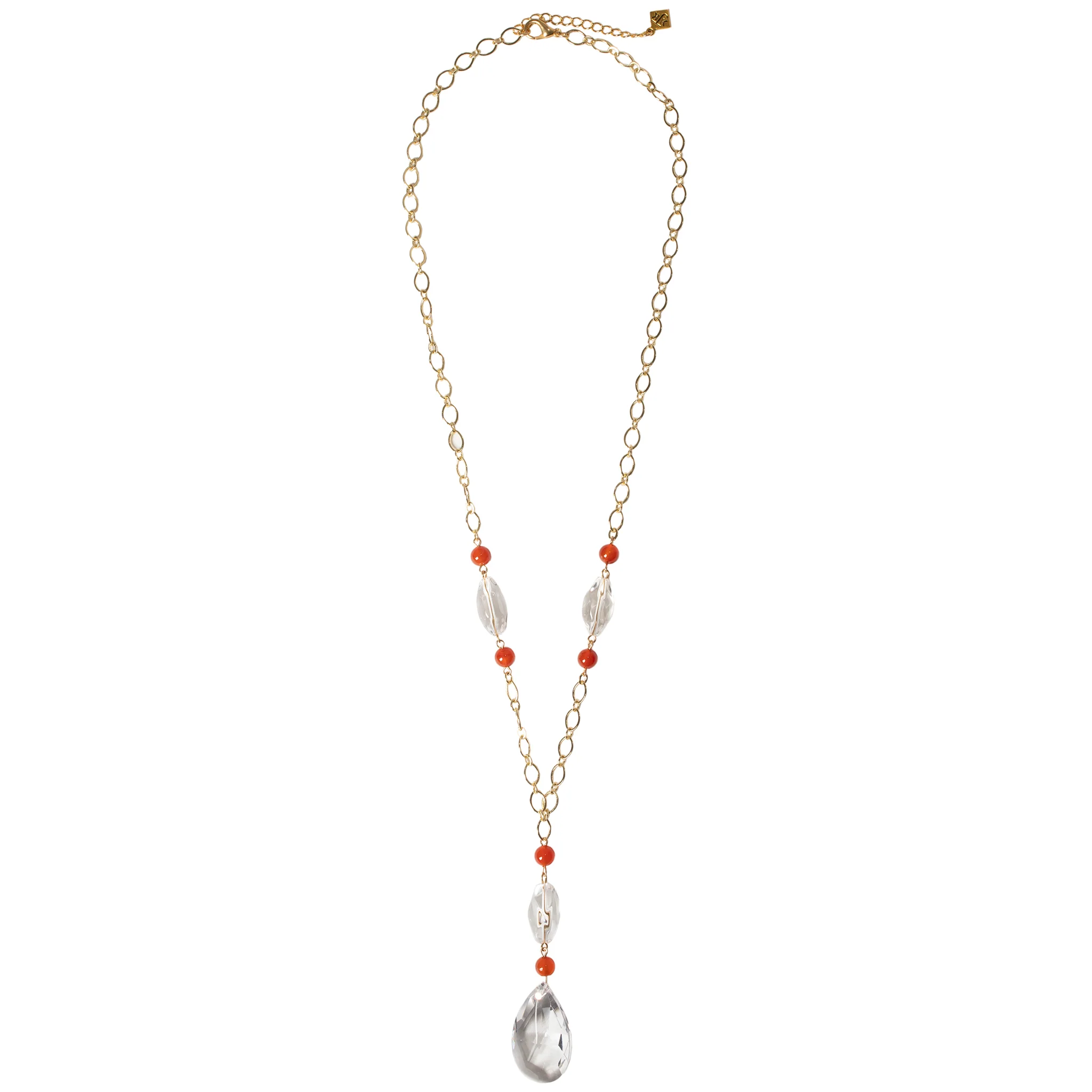 Carnelians and Crystals with Crystal Pendant Necklace - Image 2