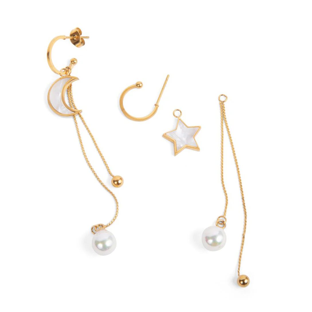 Celestial Hoop and Charm Earrings - Image 2