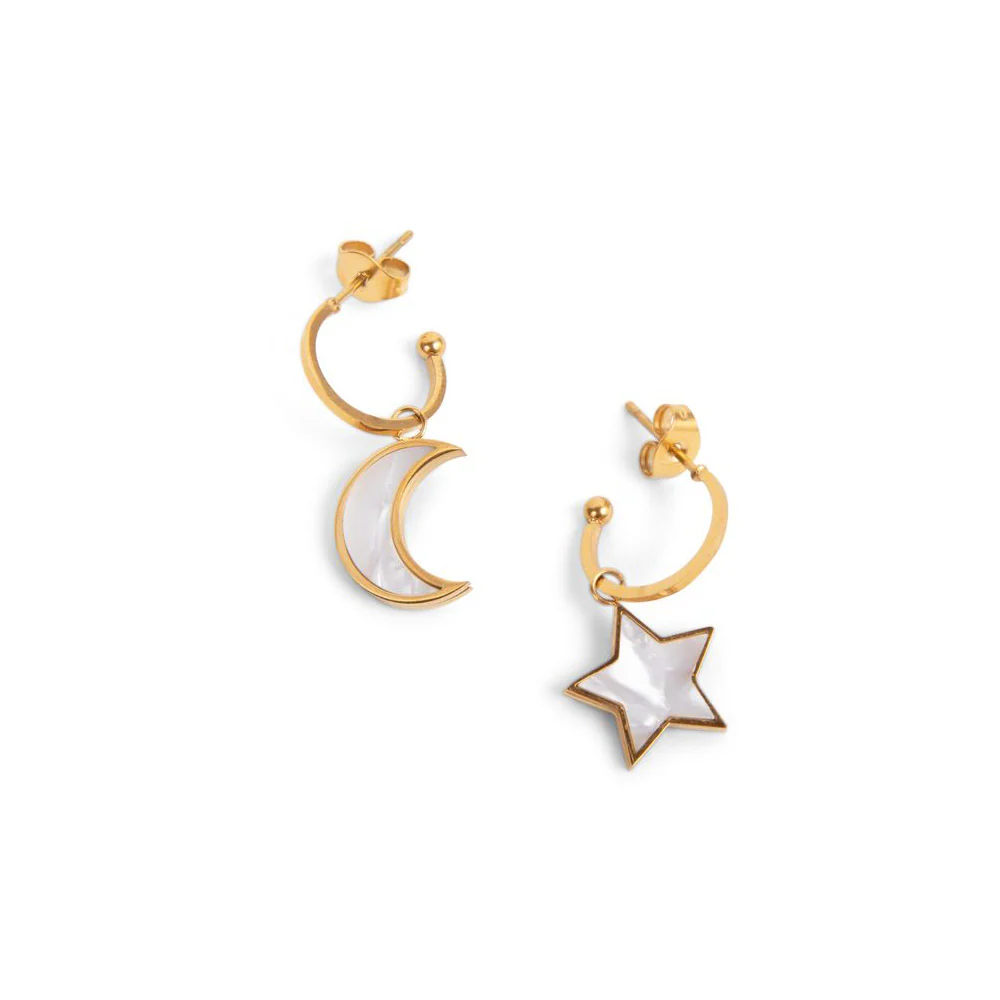 Celestial Hoop and Charm Earrings - Image 3