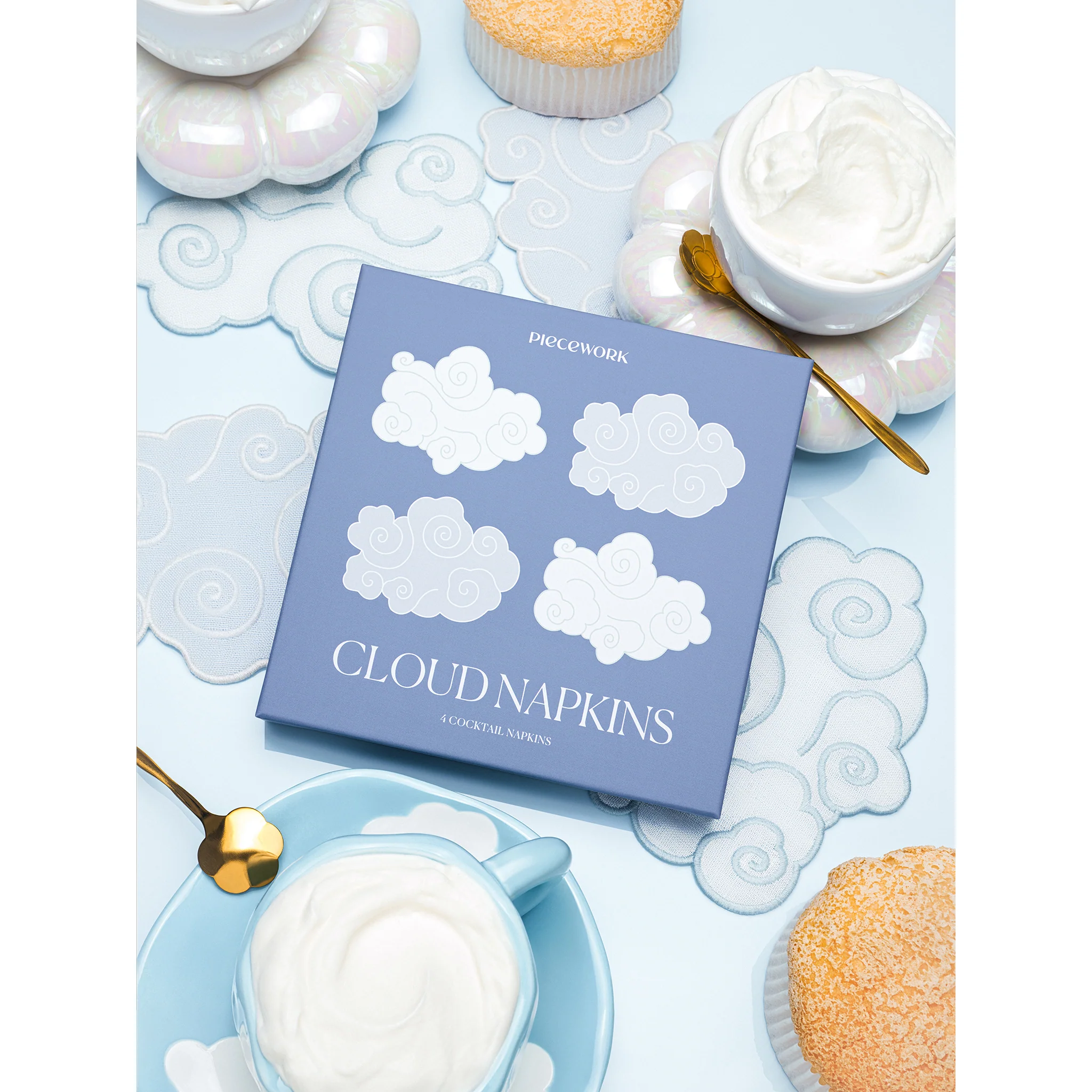 Cloud Cocktail Napkins - Set of 4 - Image 4