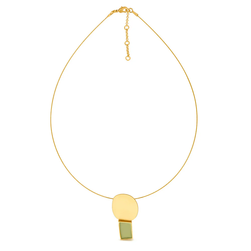 Collage Golden Necklace with Pendant