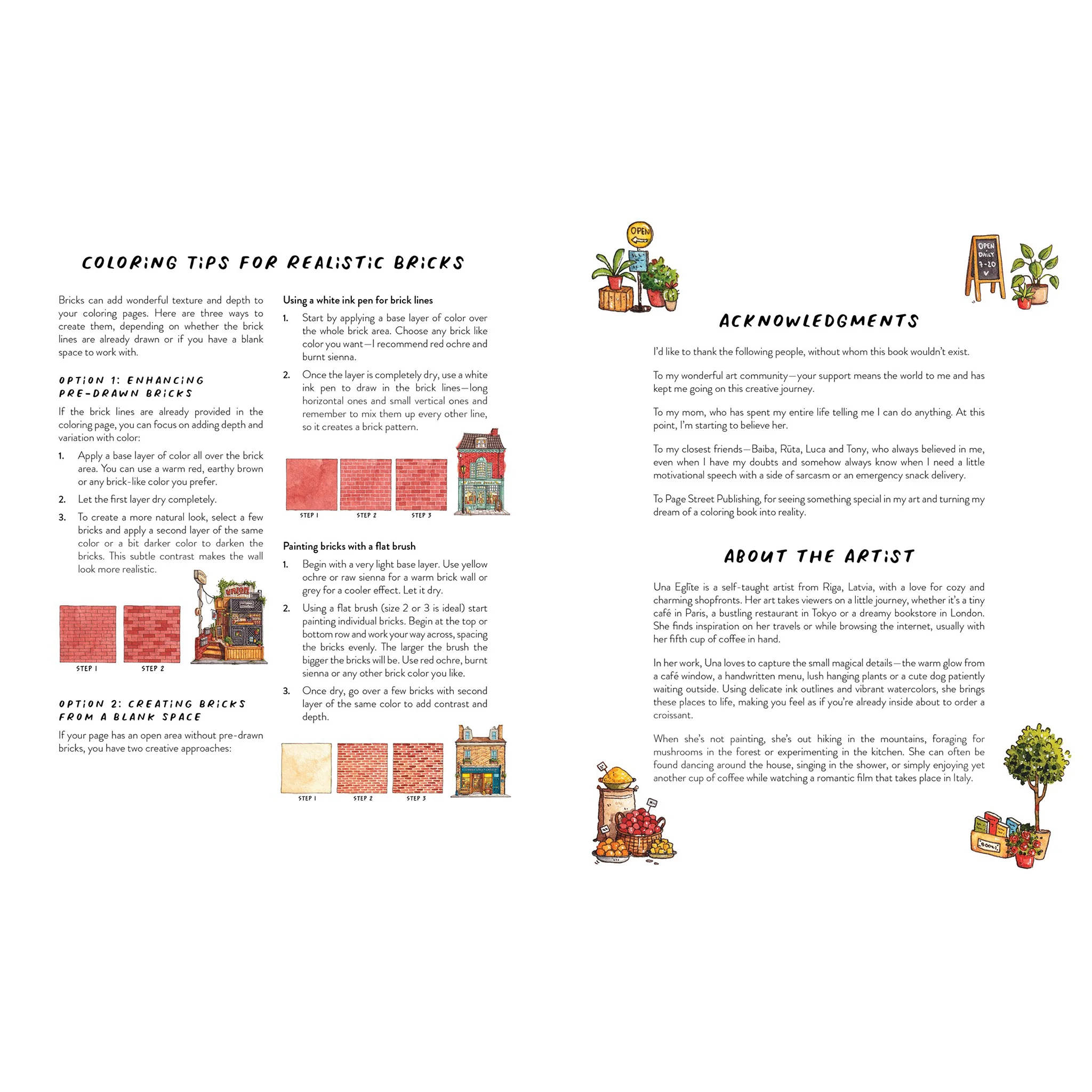 Cozy Shops in Watercolor: A Coloring Book of Ready-to-Paint Illustrations on Specialty Paper - Image 3