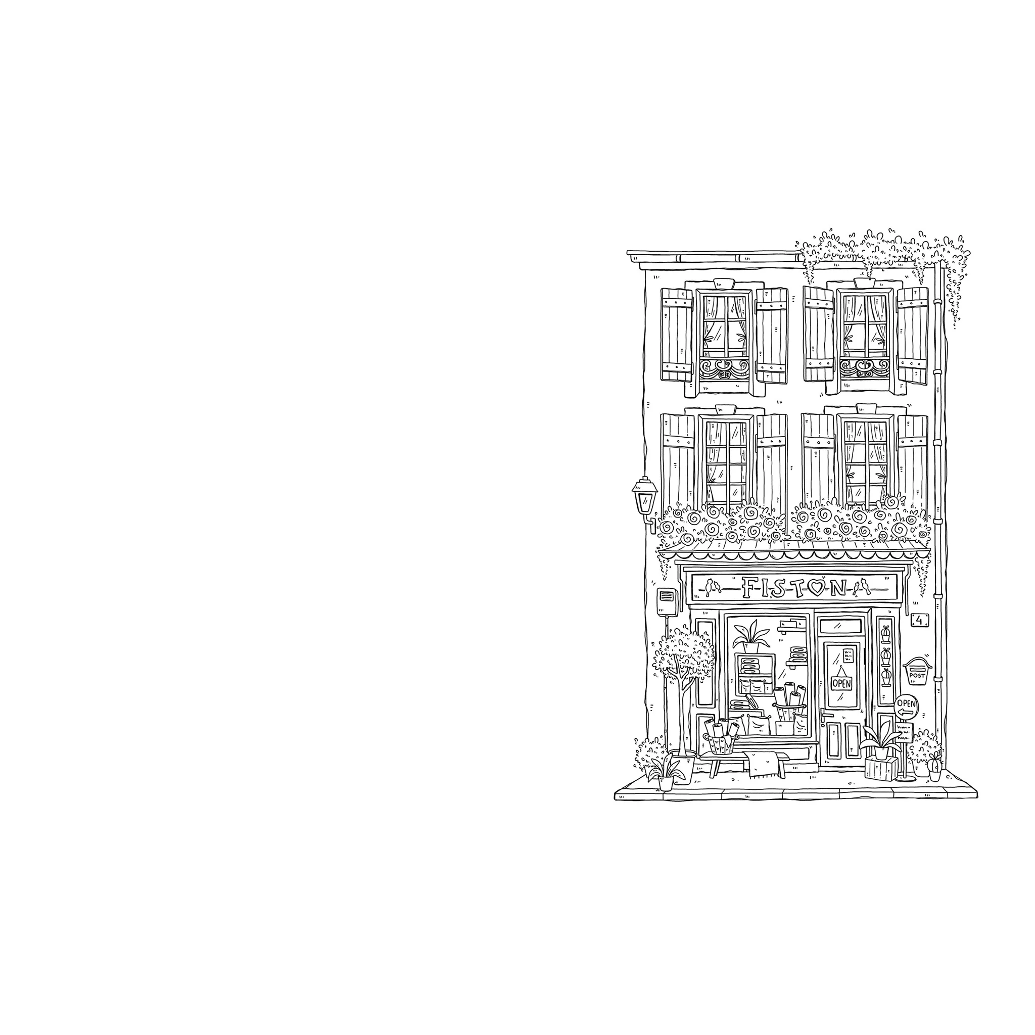 Cozy Shops in Watercolor: A Coloring Book of Ready-to-Paint Illustrations on Specialty Paper - Image 4
