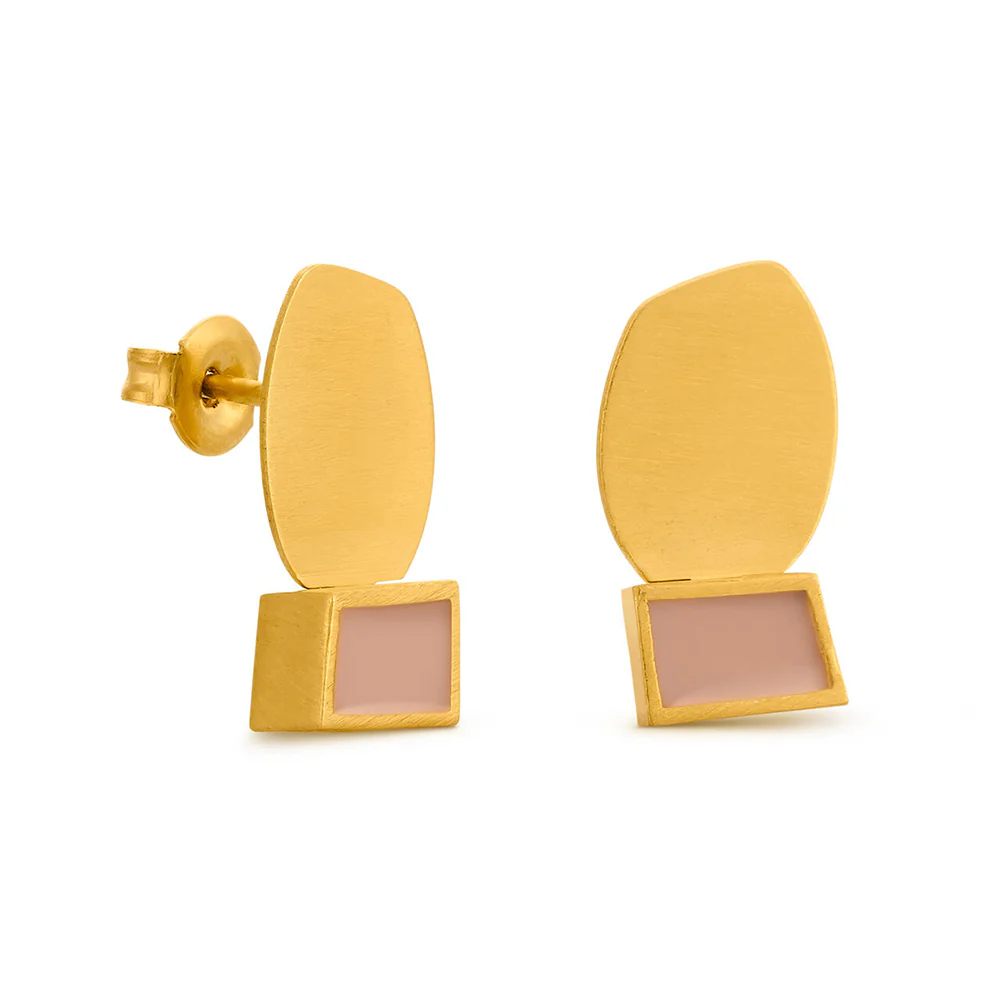 Collage Golden Stud Earrings