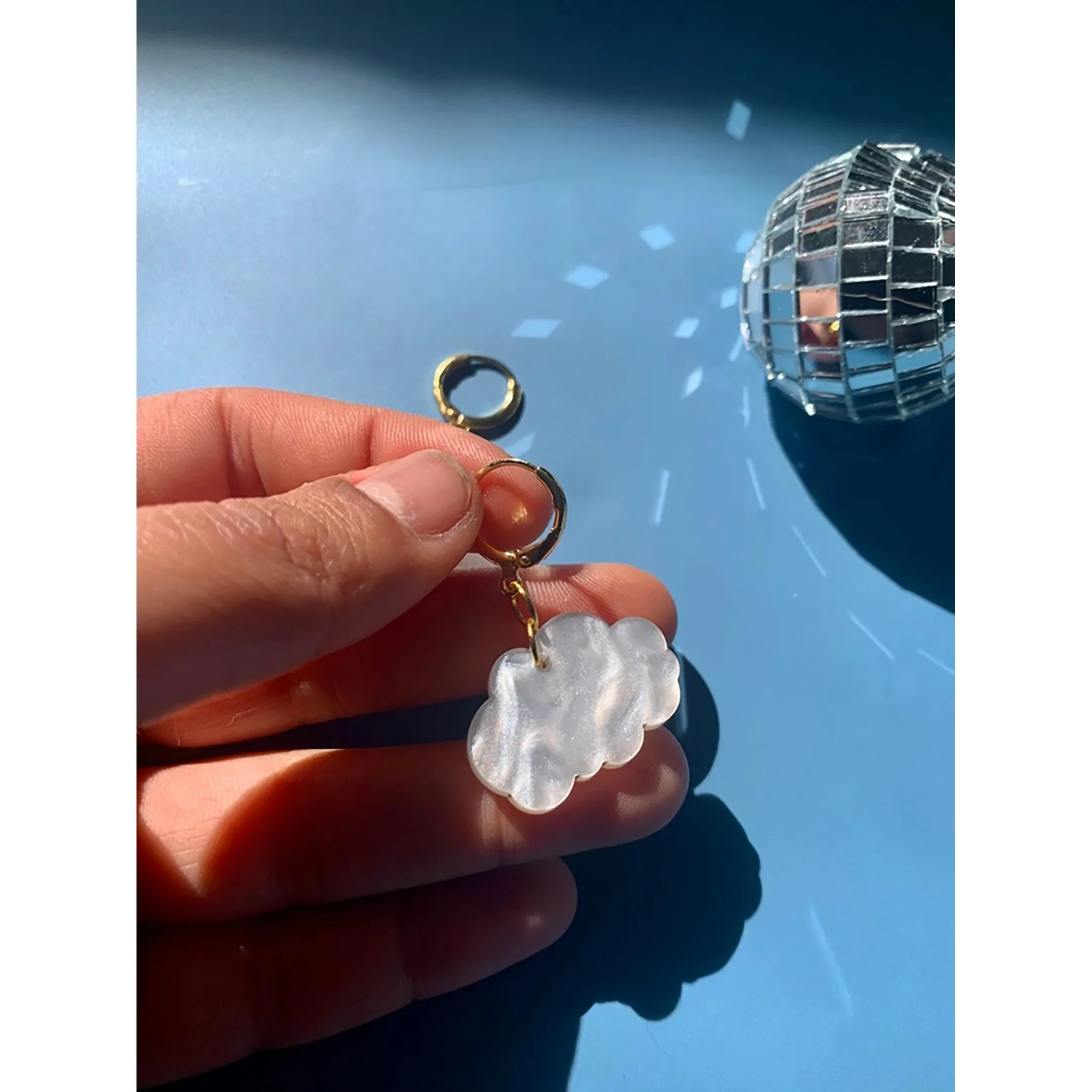 Mini Acrylic Cloud Earrings - Image 2
