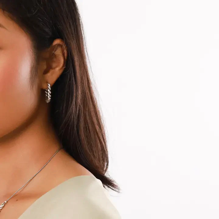 Textured Hoop Earrings - Image 2