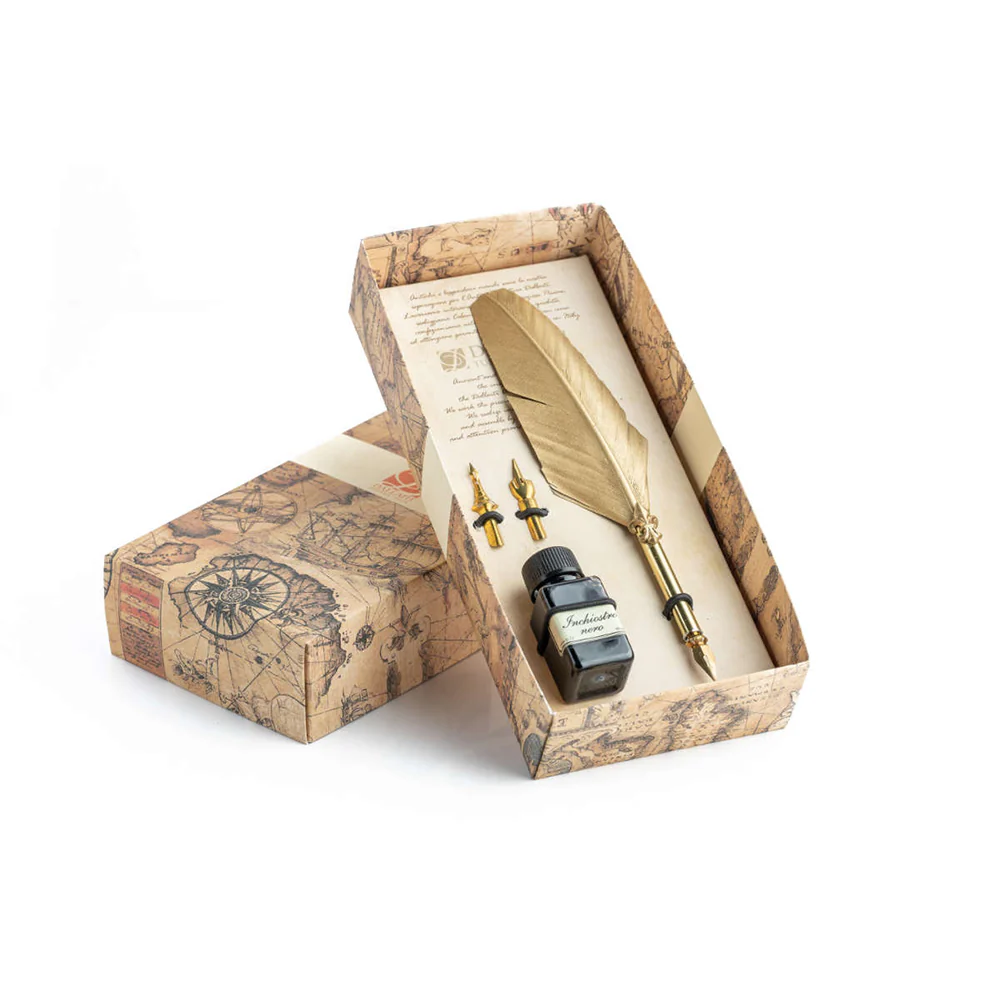 Gold Feather Calligraphy Set - Image 2