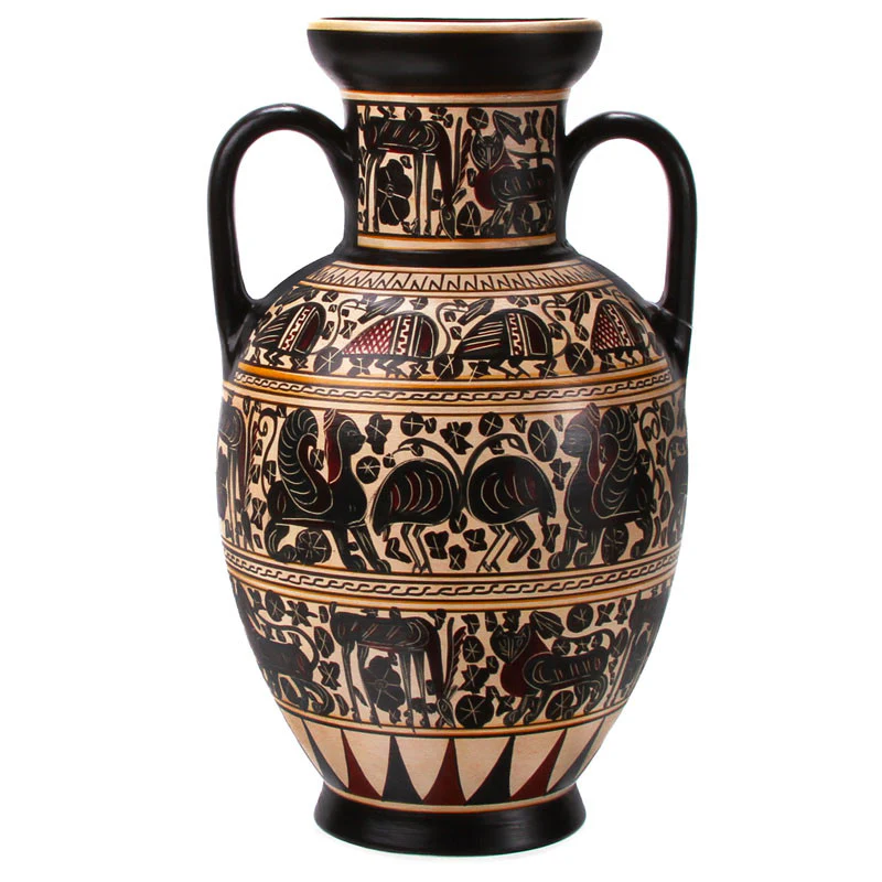 Greek Vase - Amphora - Replica (8 1/2 " H)