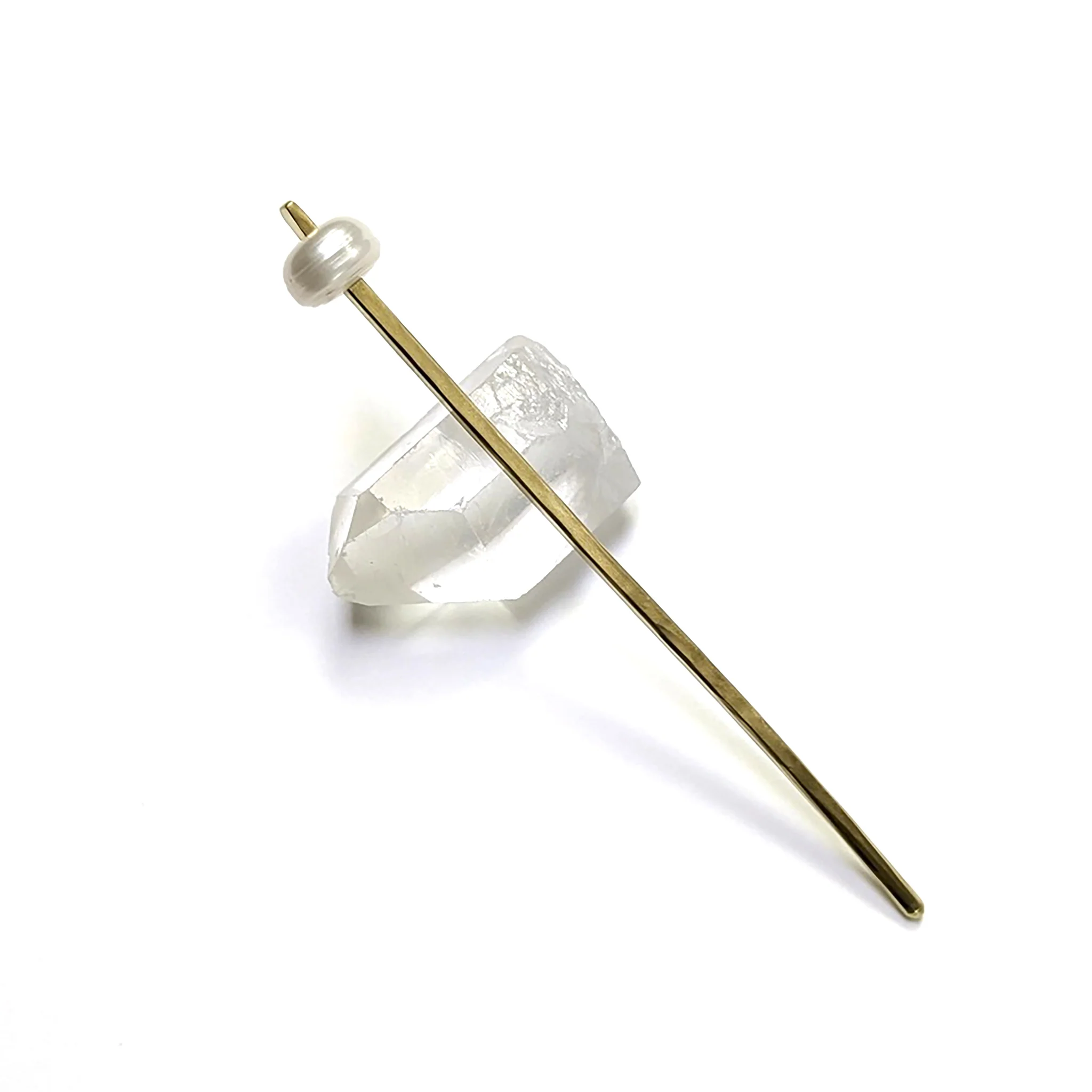 Perfect Pearl Brass Hair Stick - Image 3