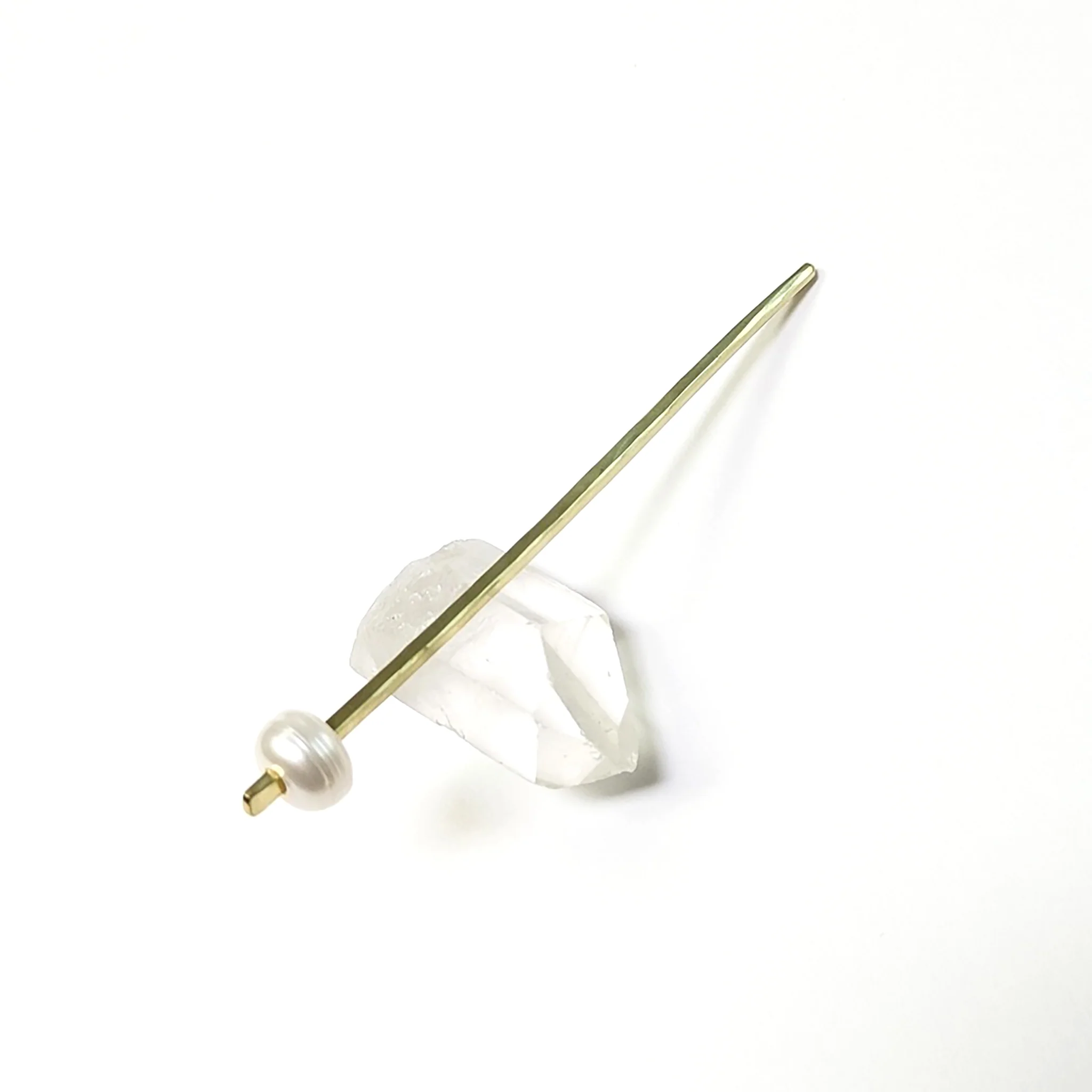 Perfect Pearl Brass Hair Stick - Image 4