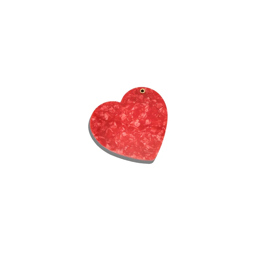 Hand-Painted Red Heart Compact Mirror