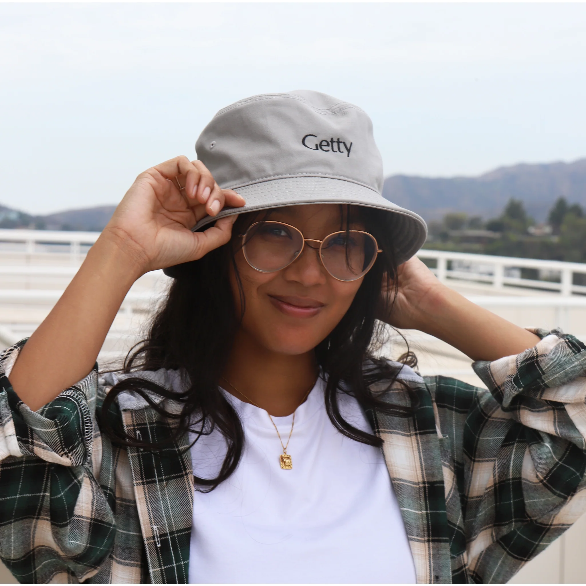 Gray Getty Embroidered Bucket Hat - Image 2