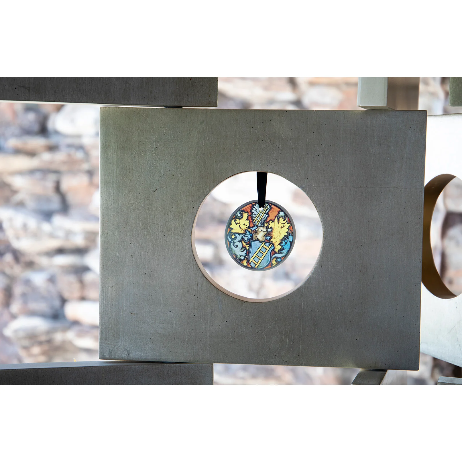 Heraldic Roundel Stained Glass Ornament - Image 3