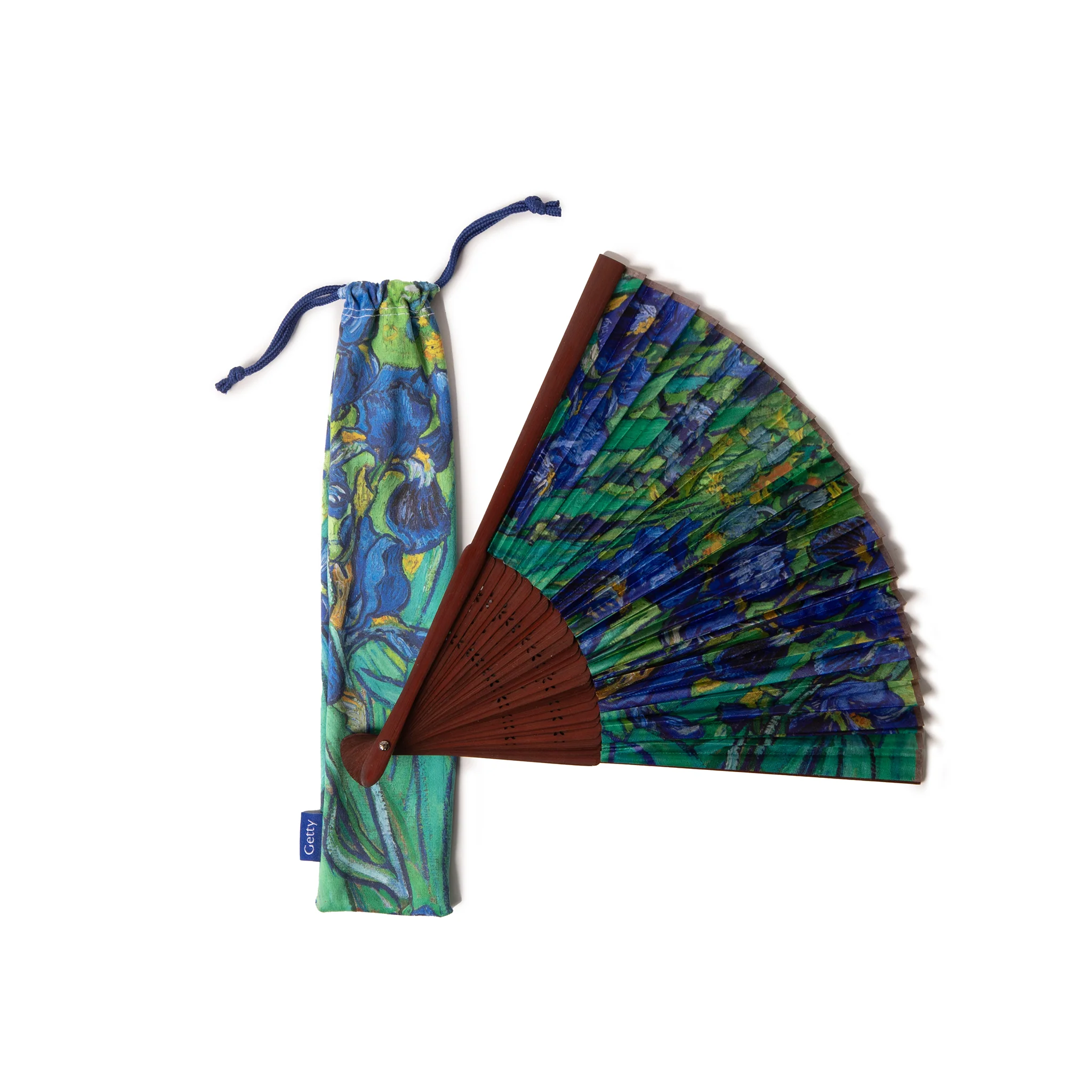 Van Gogh Irises Folding Hand Fan - Image 2