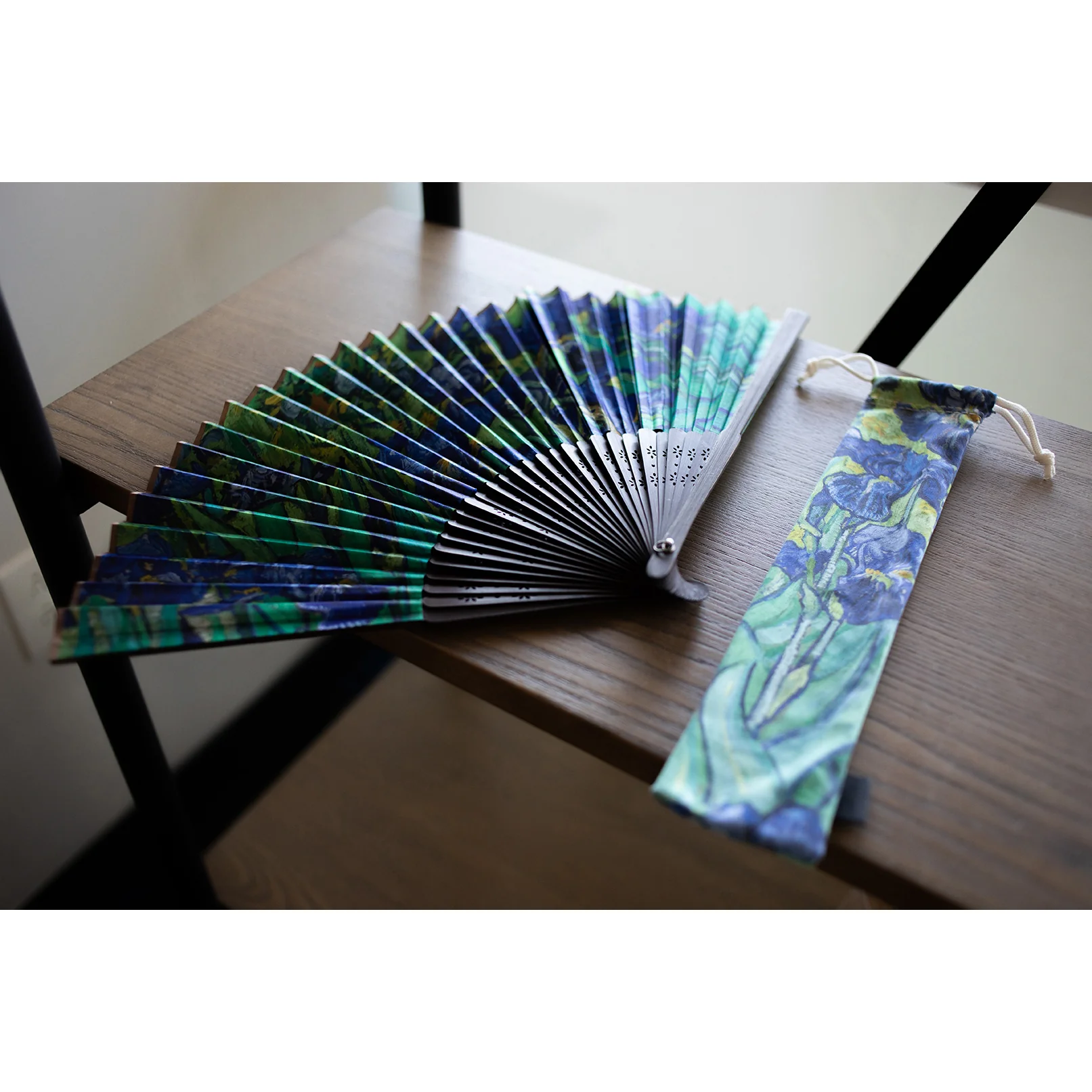 Van Gogh Irises Folding Hand Fan - Image 4
