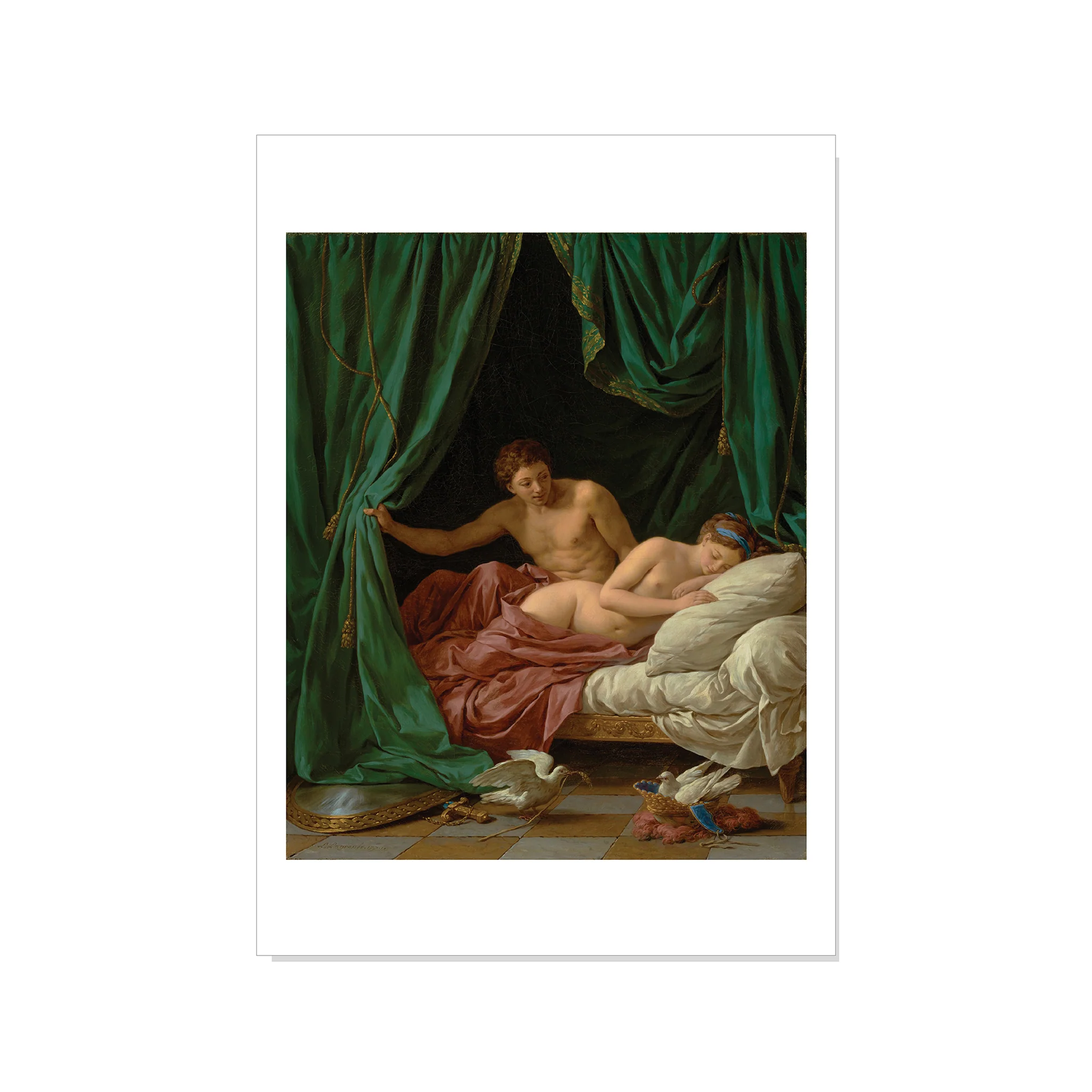 Lagrenée - Mars and Venus, Allegory of Peace - Postcard