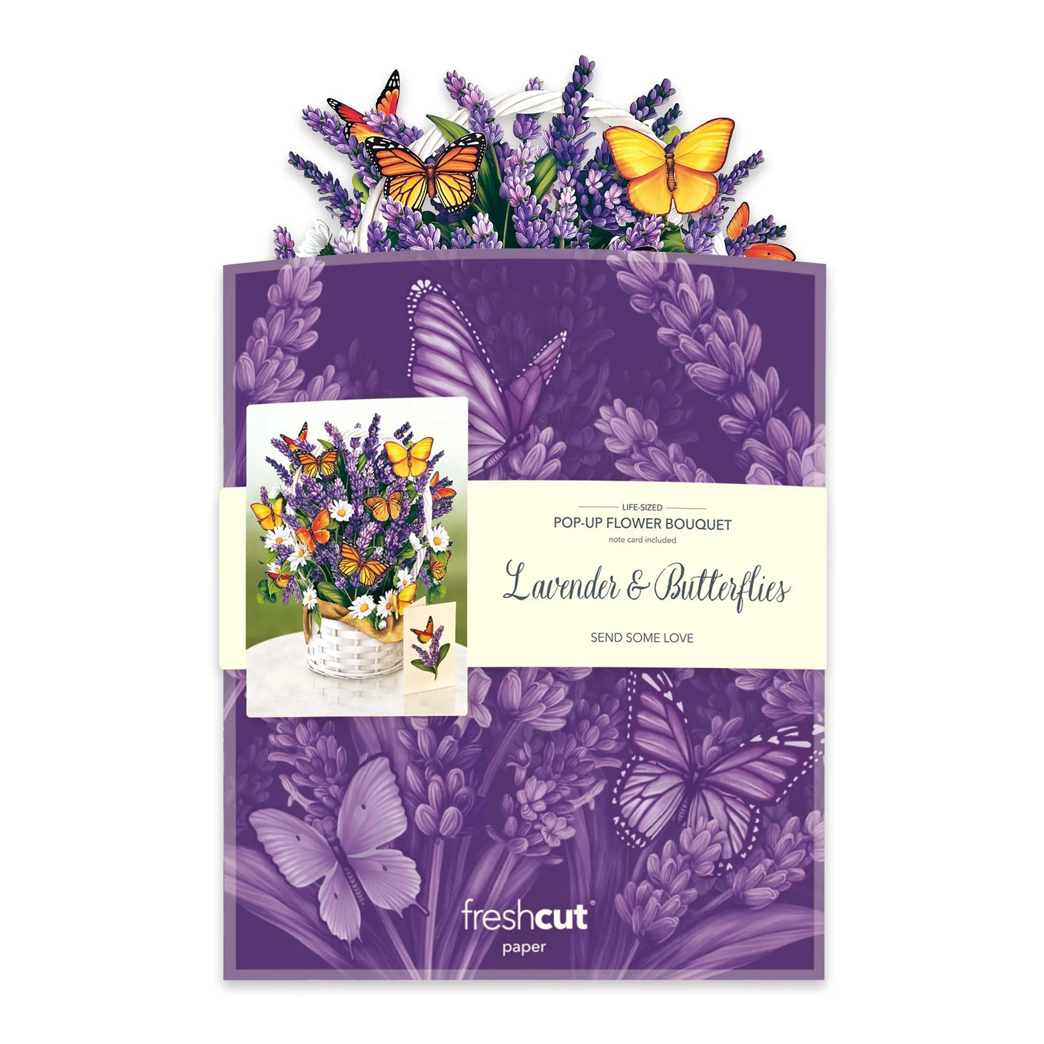 Lavender & Butterflies Pop-Up Notecard - Image 2