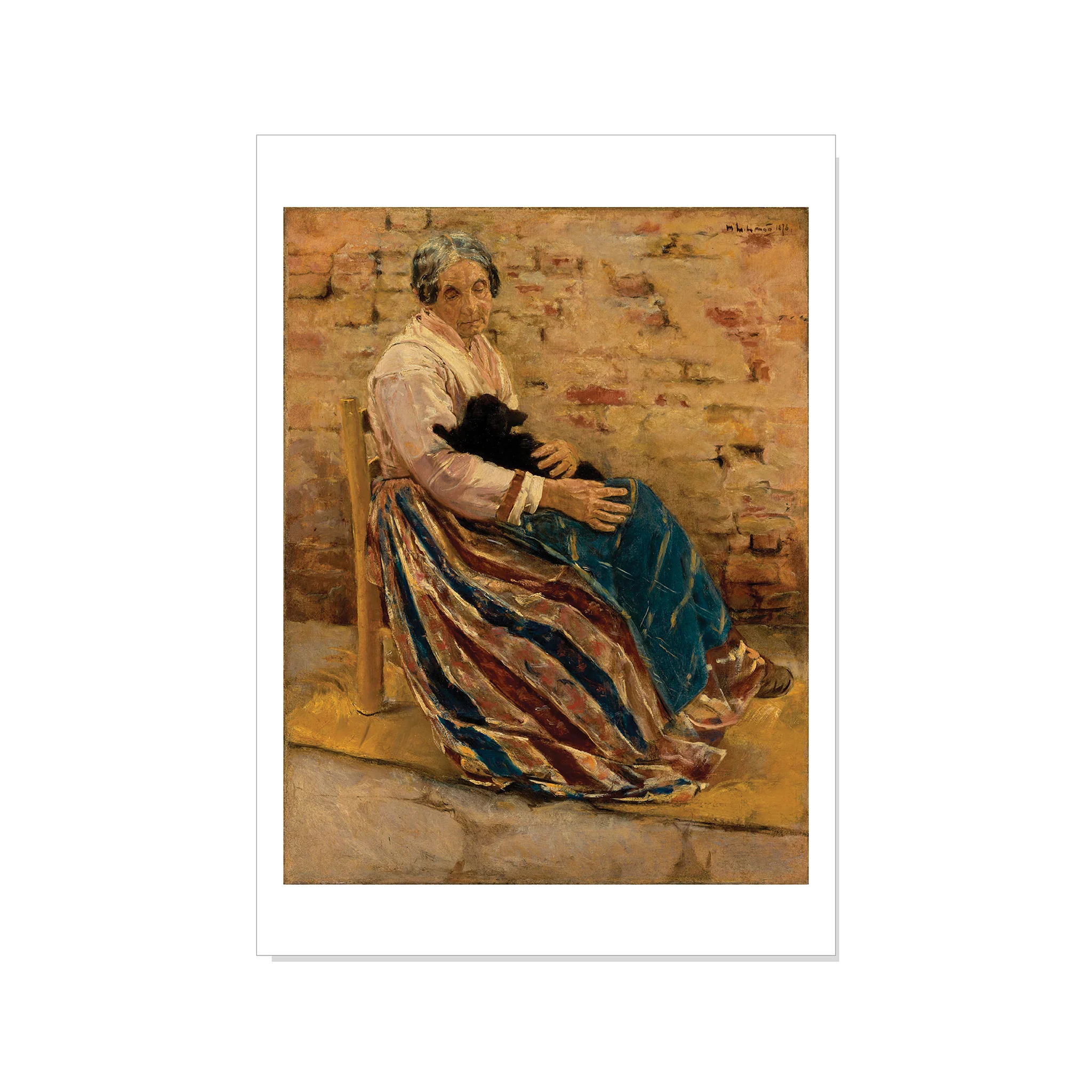 Liebermann - Woman with a Cat - Postcard