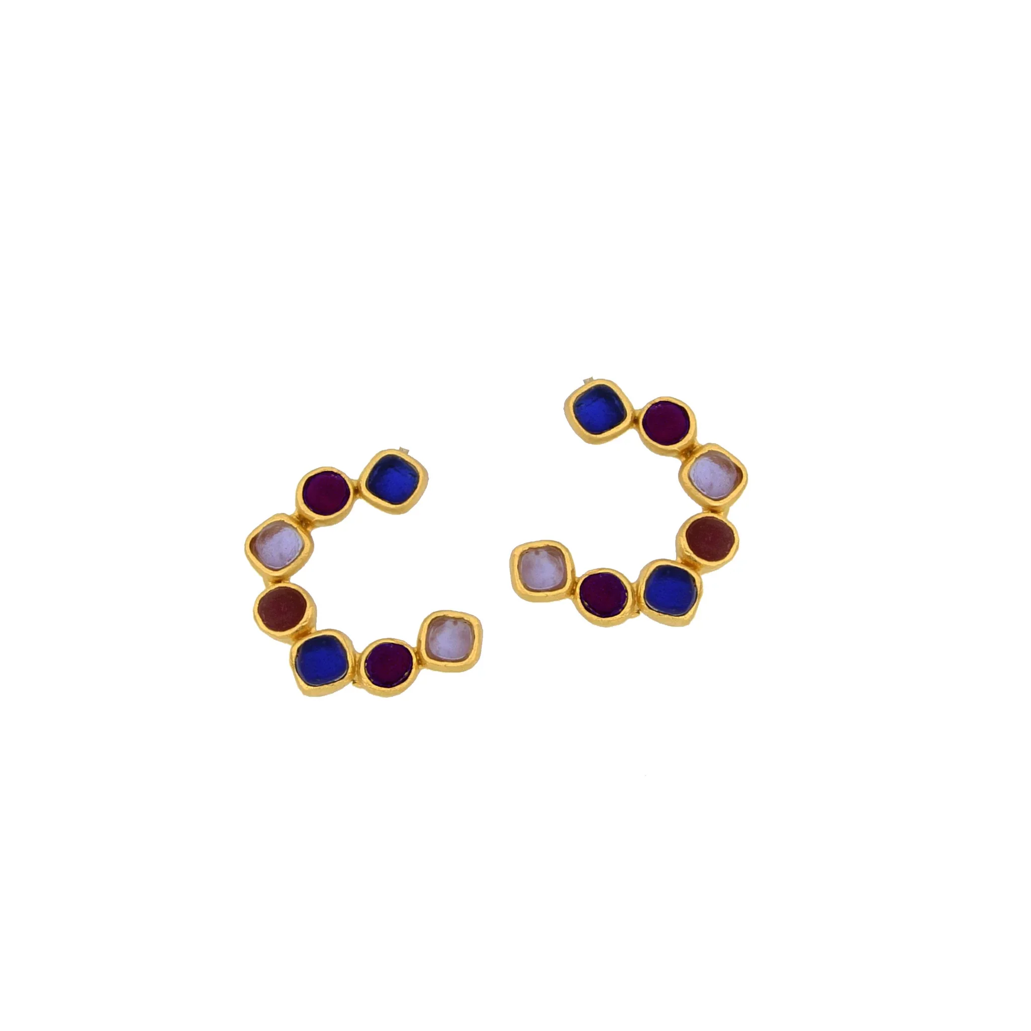 Medieval Glass Hoop Earrings