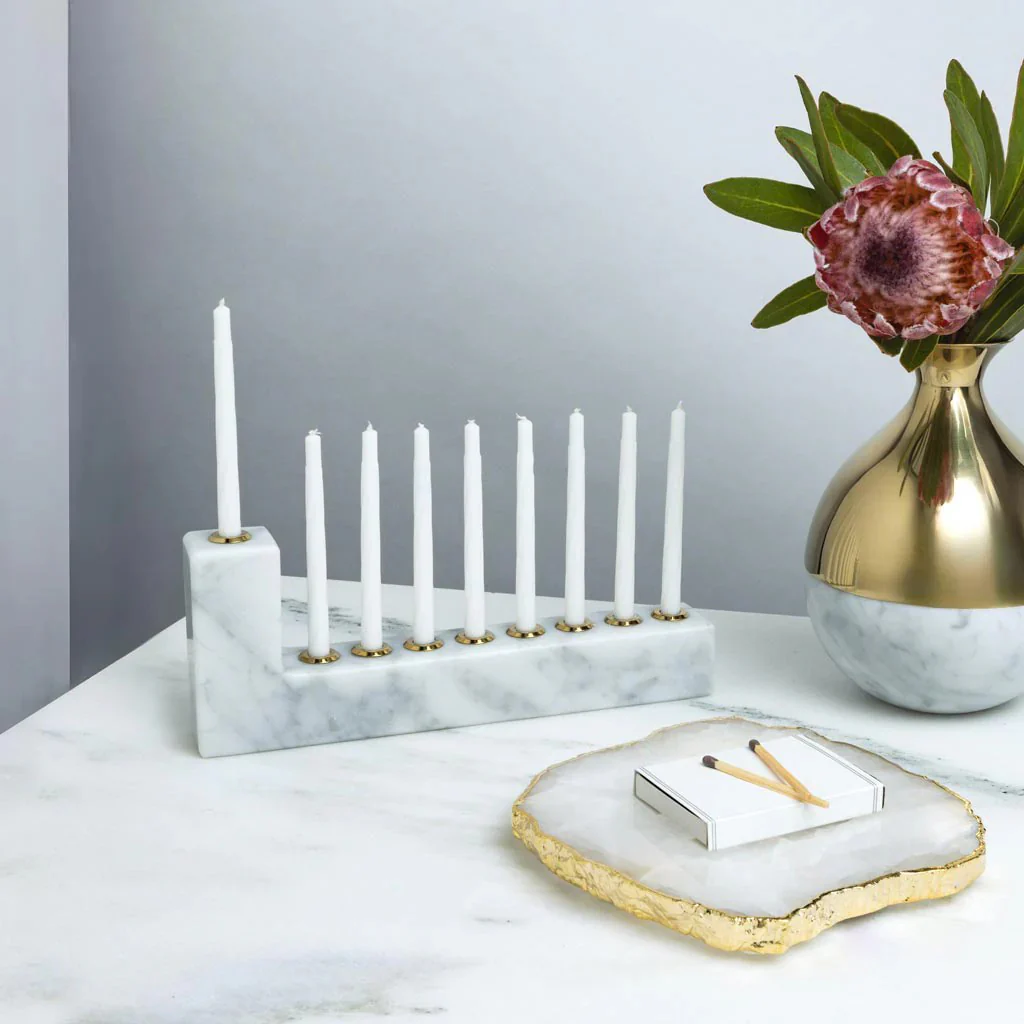 Menorah - Marble and Gold - Image 2