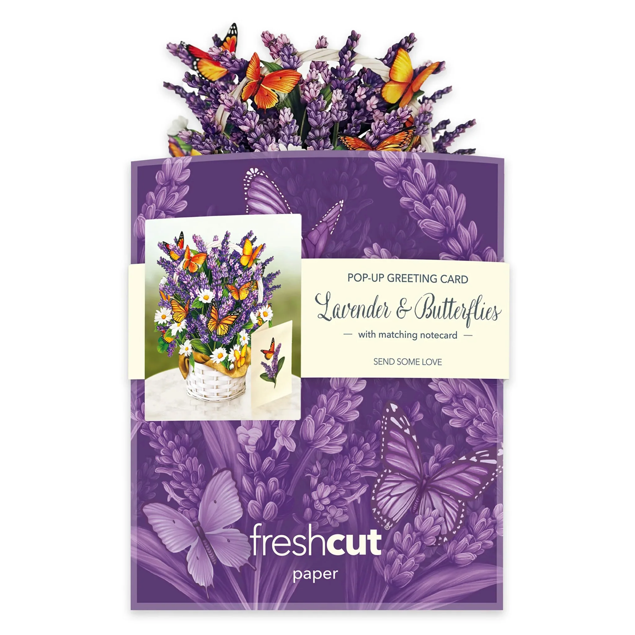 Mini Lavender & Butterflies Pop-Up Notecard