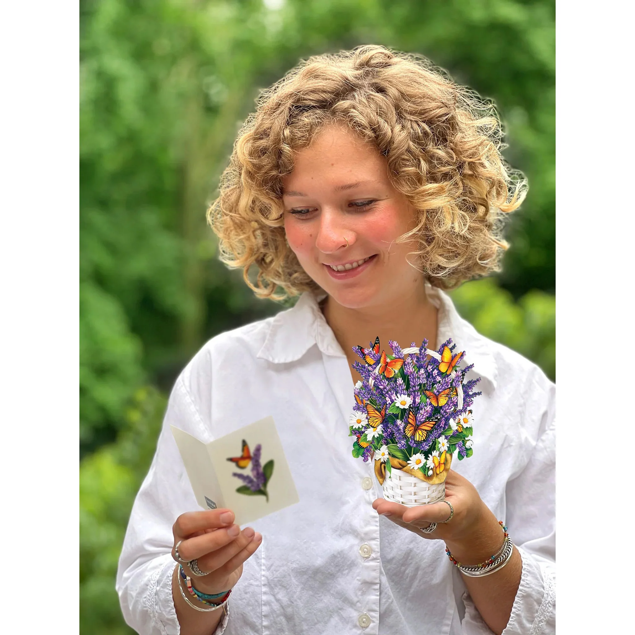 Mini Lavender & Butterflies Pop-Up Notecard - Image 3