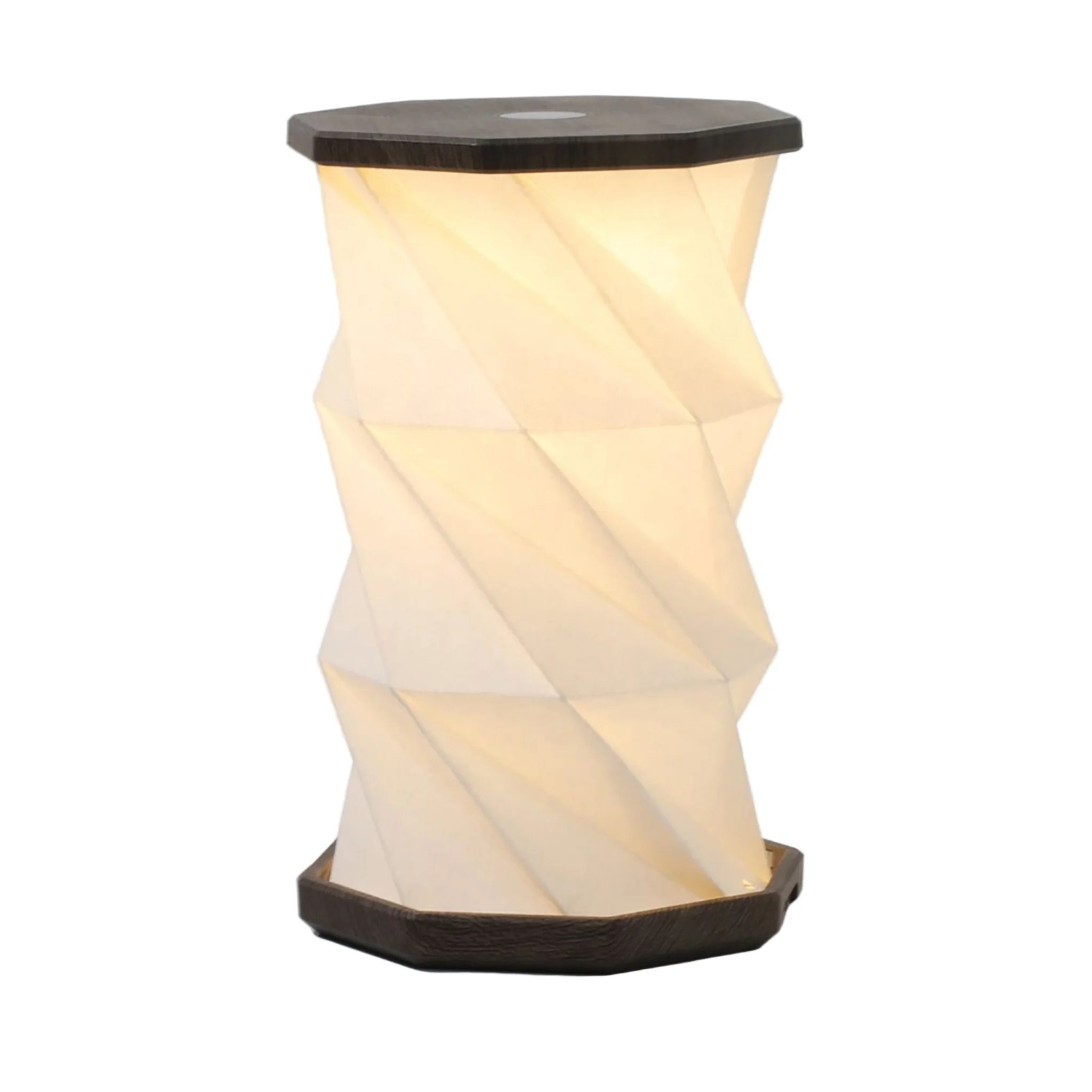 Mini Twist Hexagon Lamp - Walnut