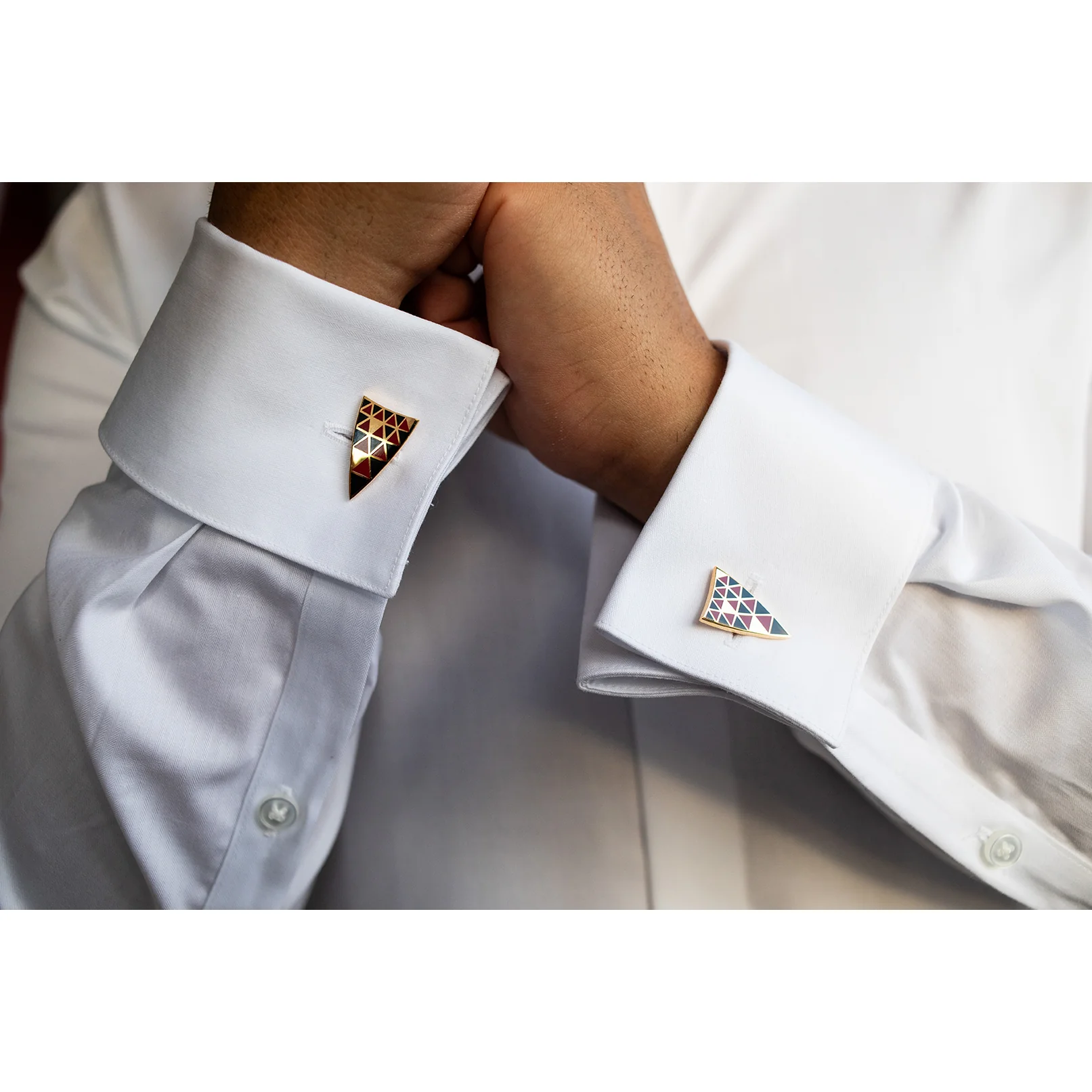 Mosaic Floor Triangle Cuff Links - Image 3