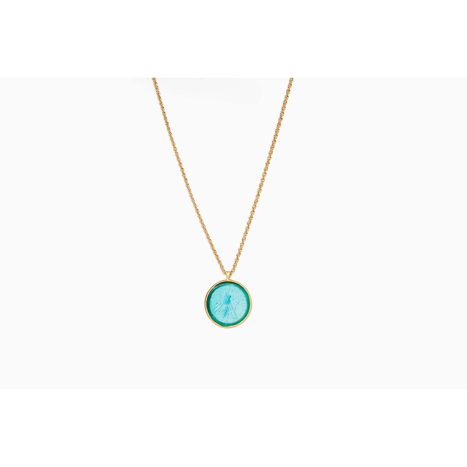 Glass Coin of Ephesos Motif Pendant Necklace - Image 4