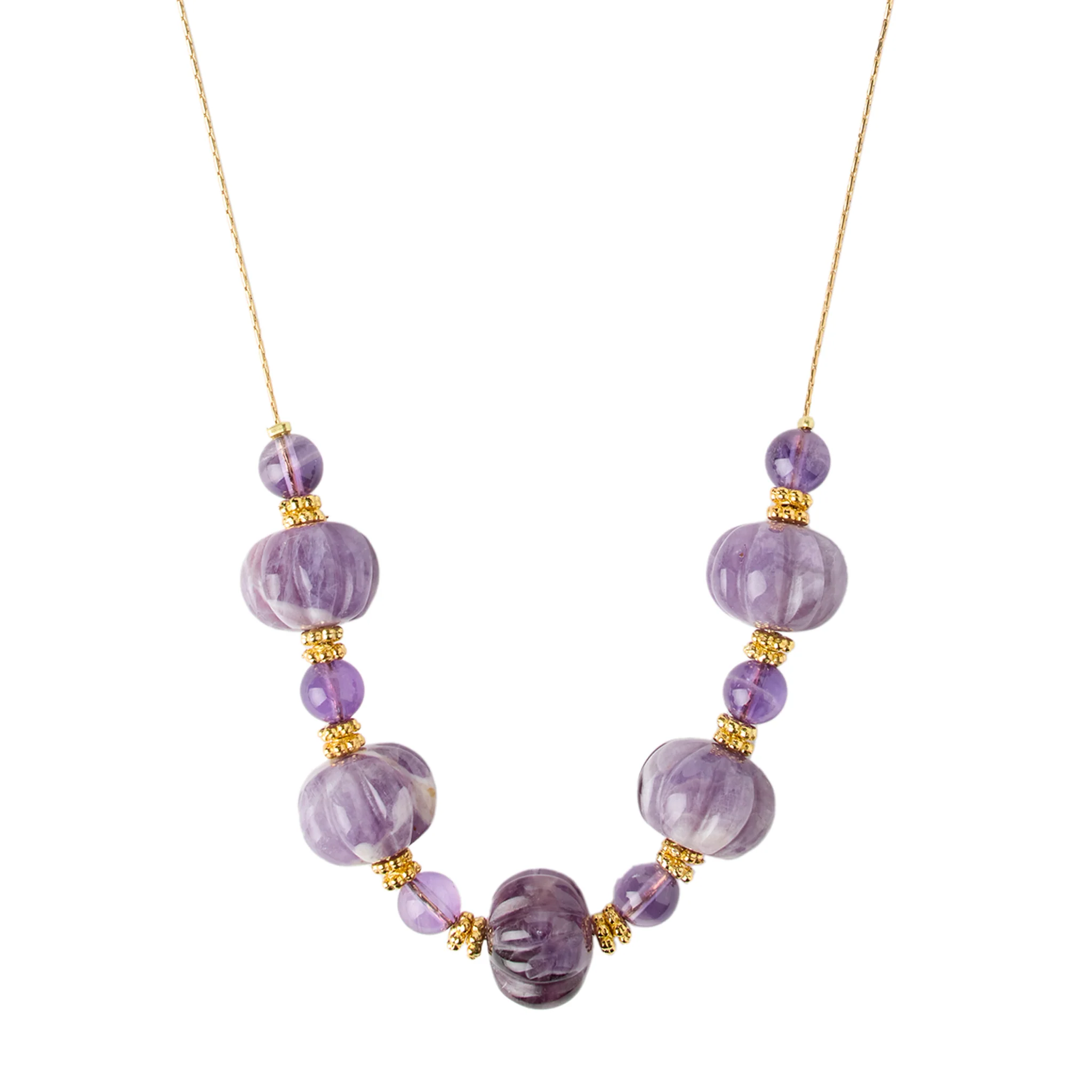 Amethyst and Brass Necklace - Image 2