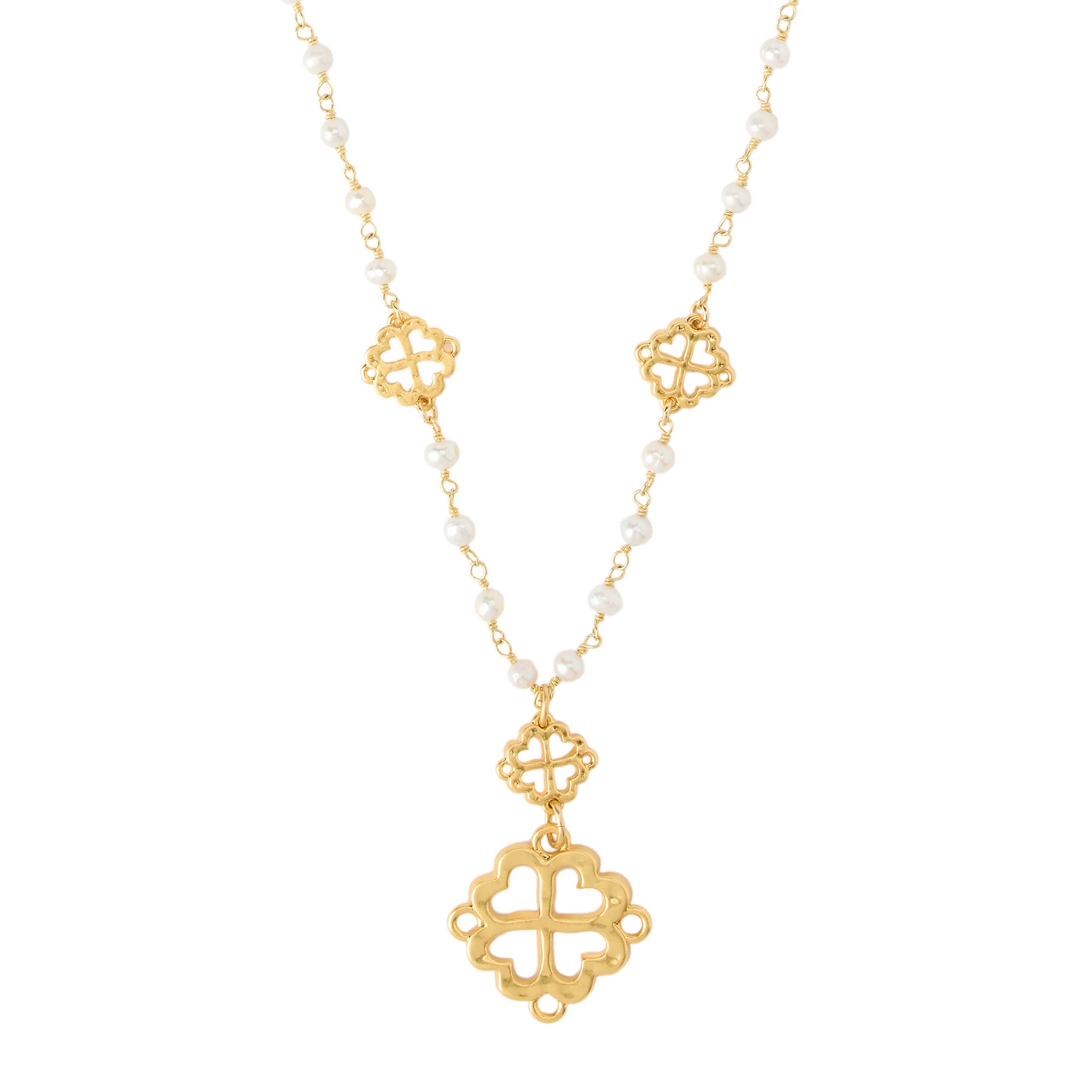 Bactrian Pearl Chain Pendant Necklace
