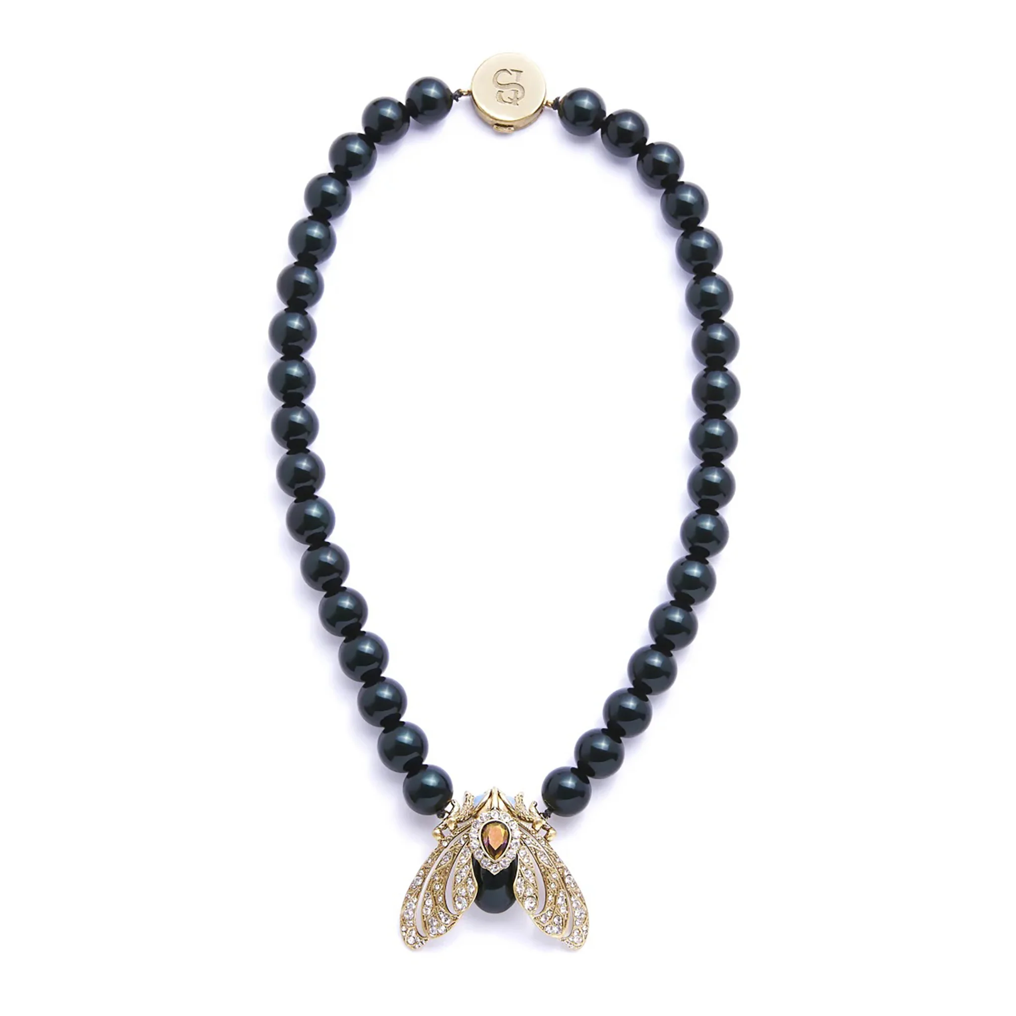 Bejeweled Moth Statement Necklace