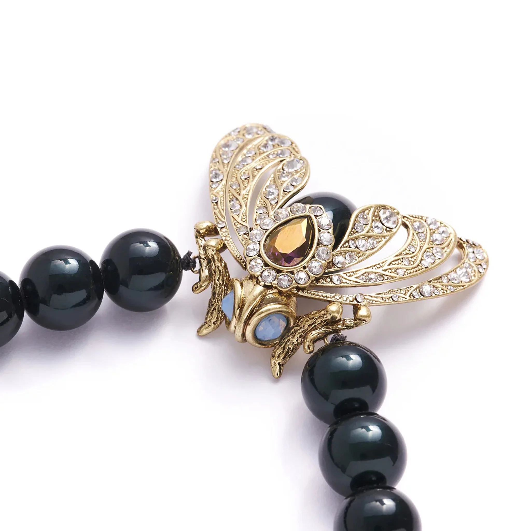 Bejeweled Moth Statement Necklace - Image 4