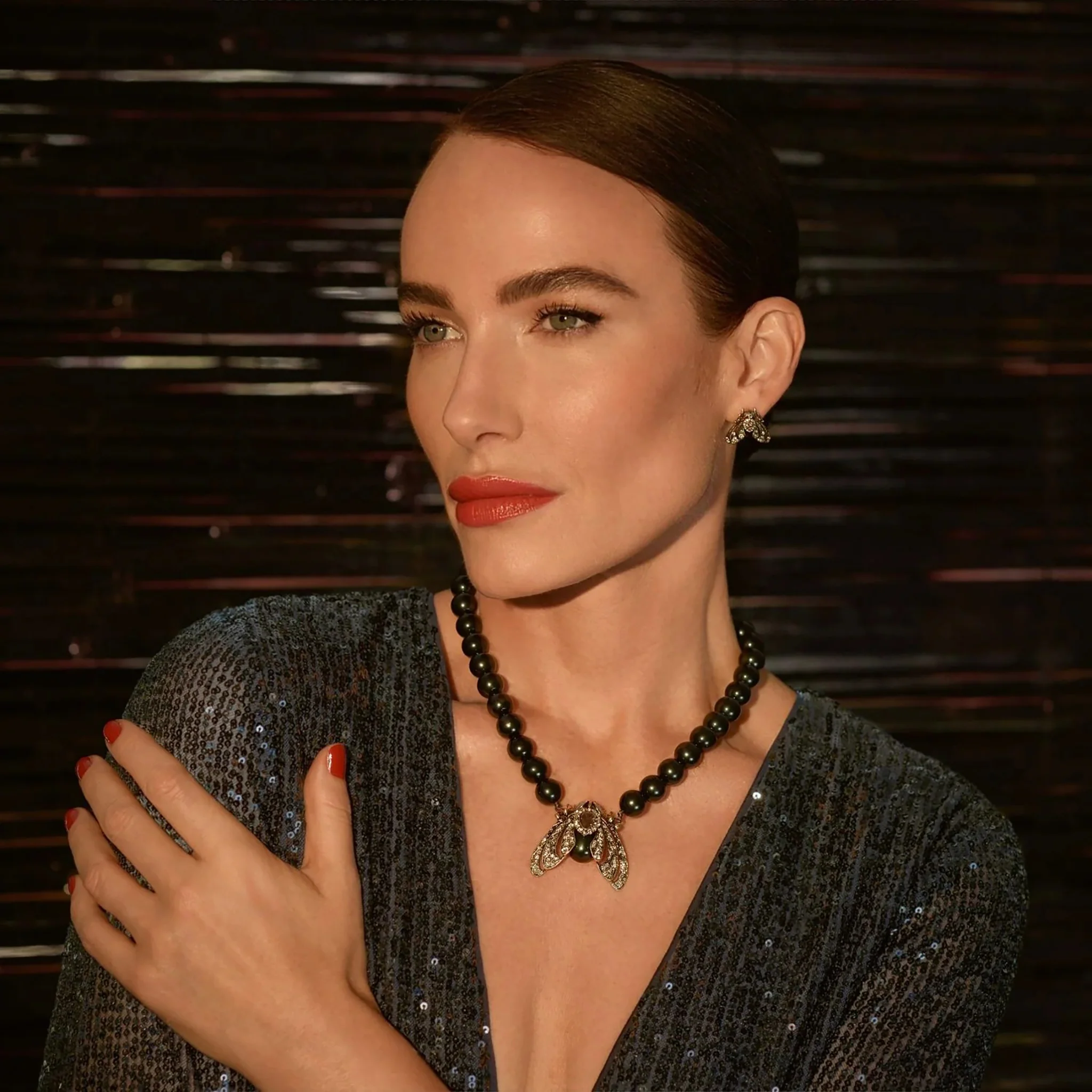 Bejeweled Moth Statement Necklace - Image 5