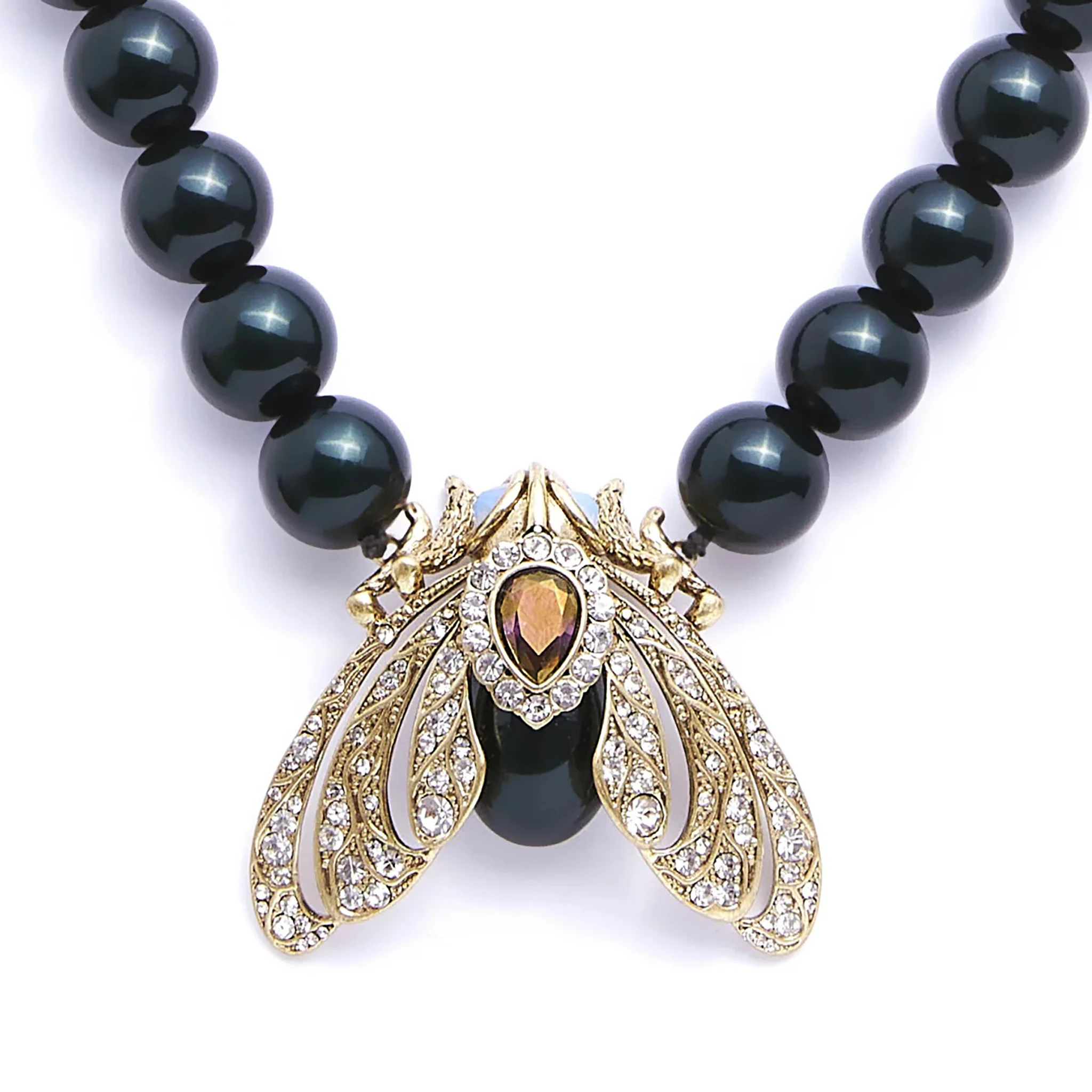 Bejeweled Moth Statement Necklace - Image 6