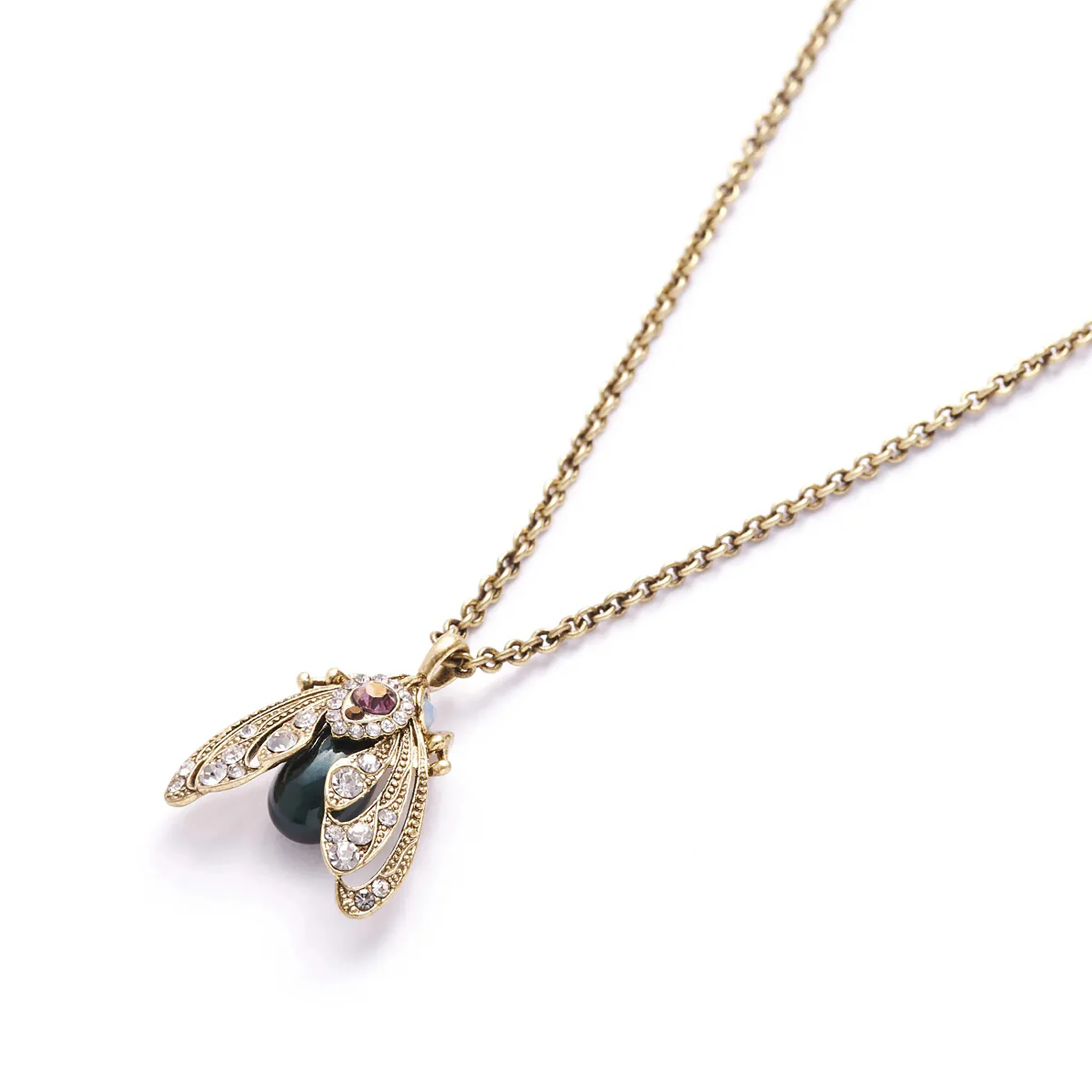 Bejeweled Moth Pendant Necklace - Image 4