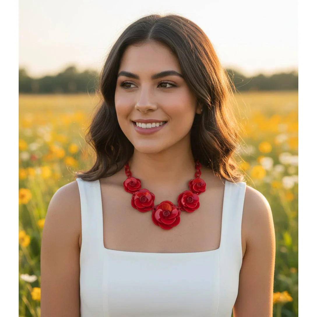 Acrylic Flower Necklace - Image 6
