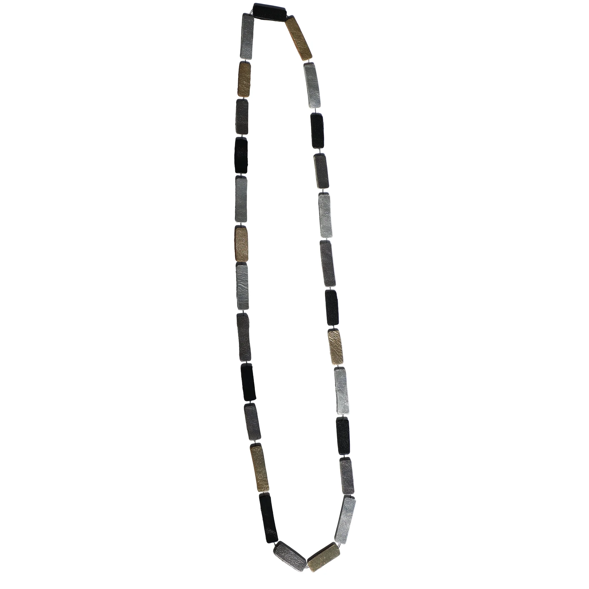 Necklace Long Leather Rectangle
