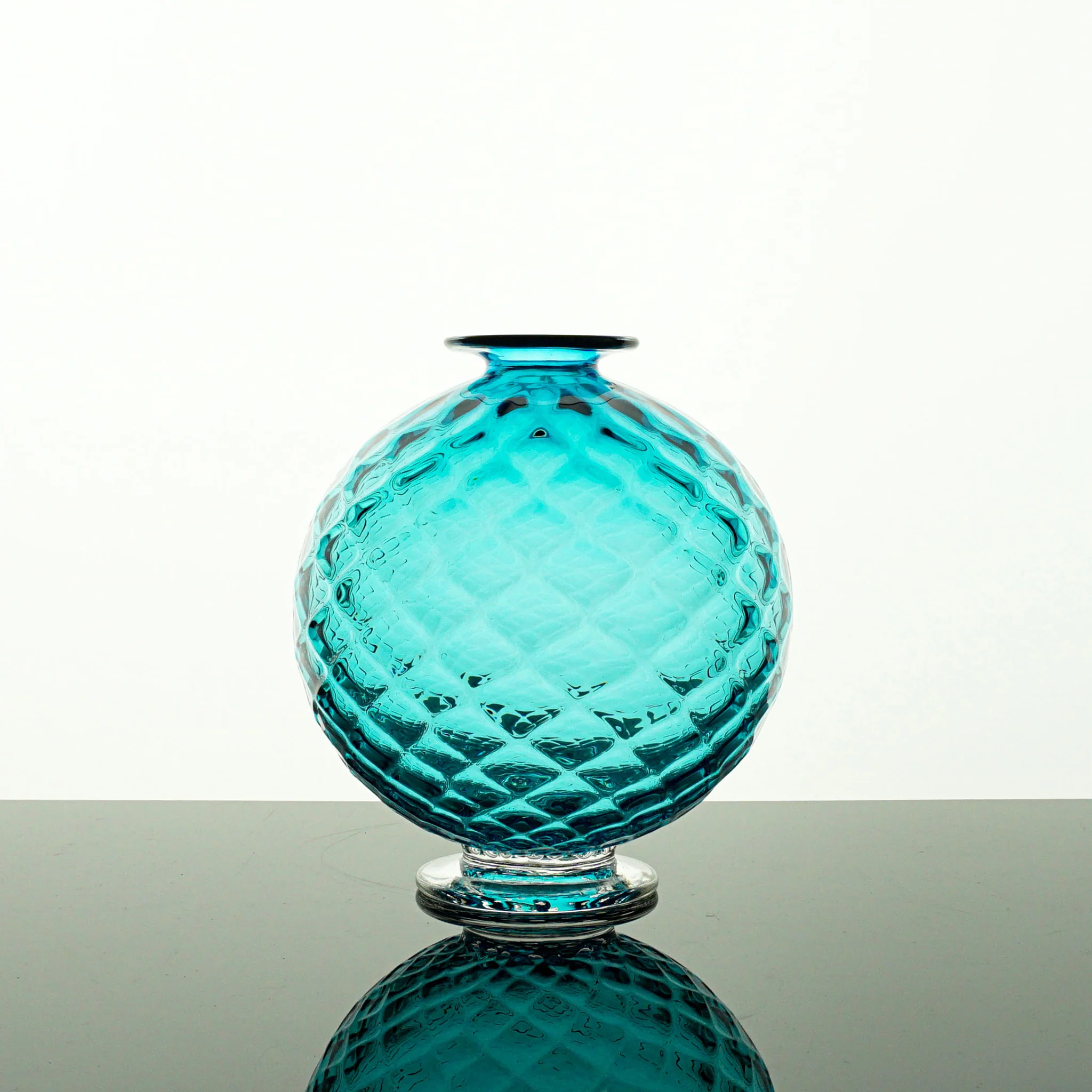 Optic Sphere Vase - Aqua - Image 2