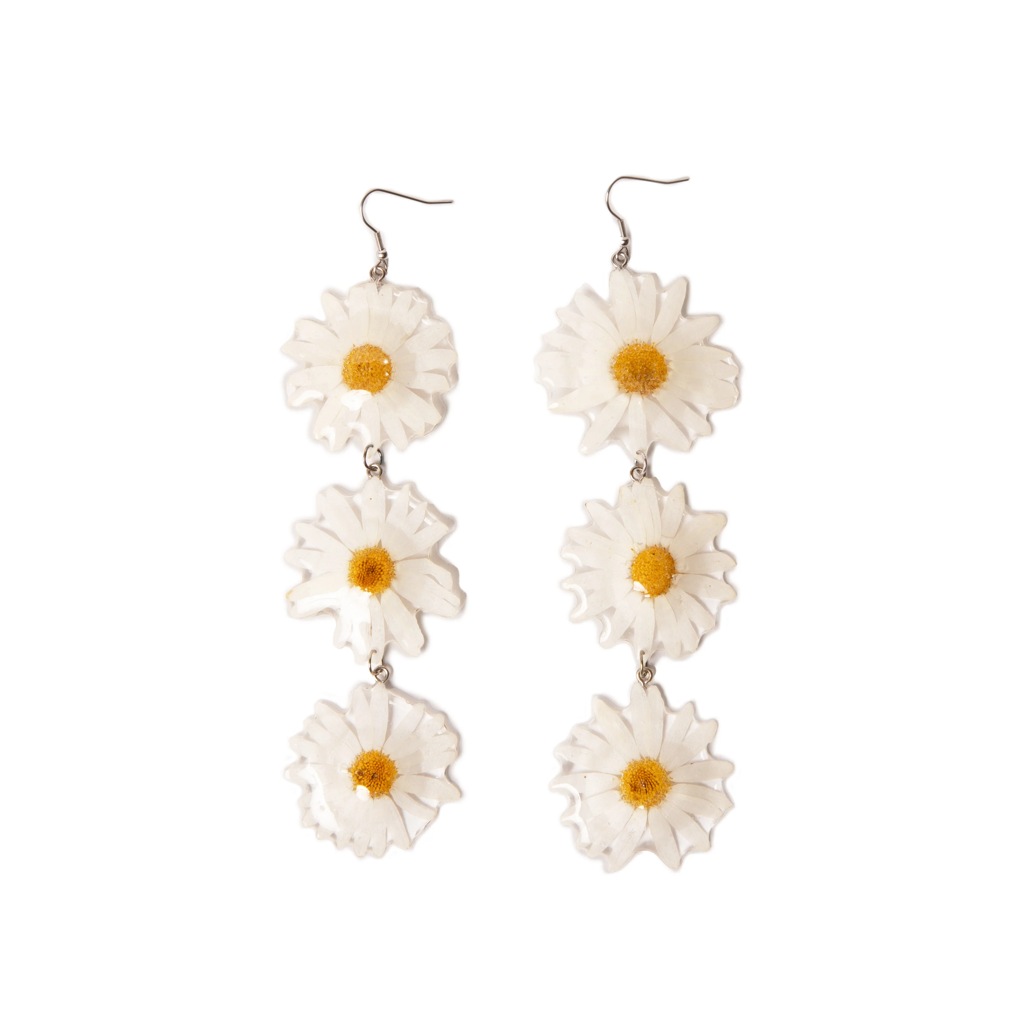 Pressed Daisy Statement Earrings