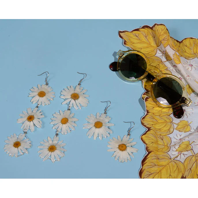 Pressed Daisy Earrings - Image 3