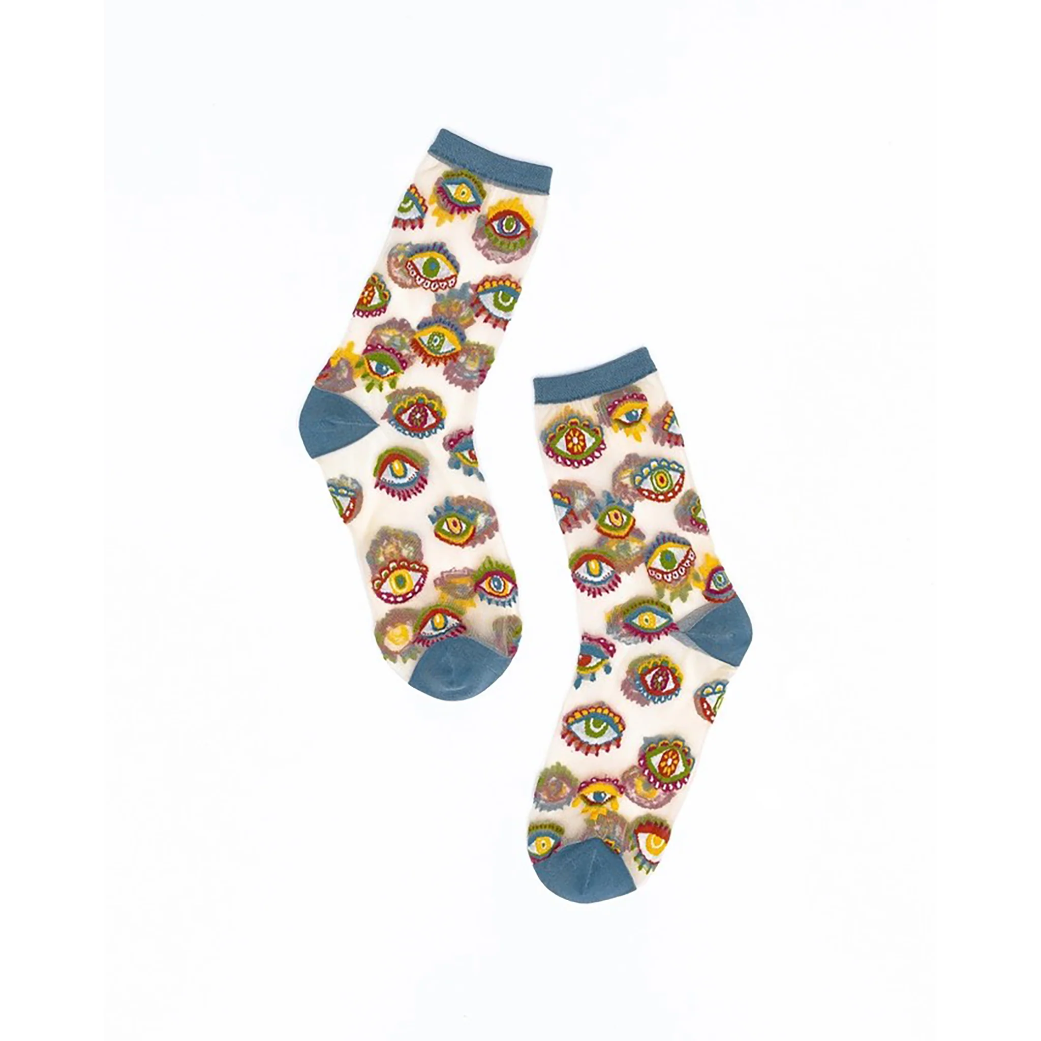 Eye Sheer Crew Socks