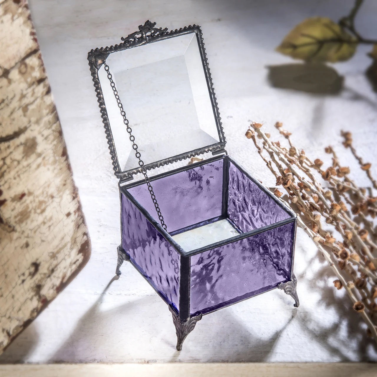 Purple Glass Jewelry Box - Image 3